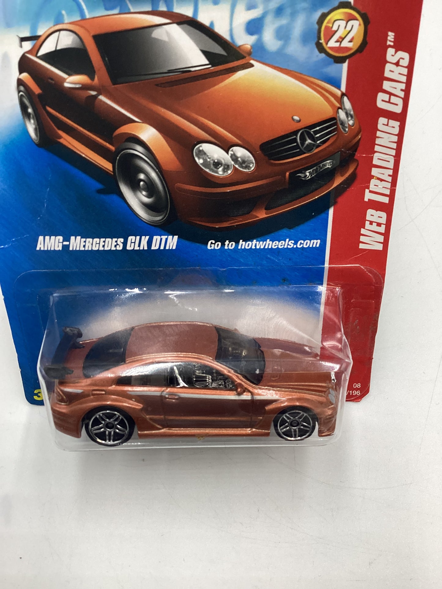 2008 Hot Wheels Web Trading Cars #98 AMG Mercedes CLK DTM Copper Bad Card