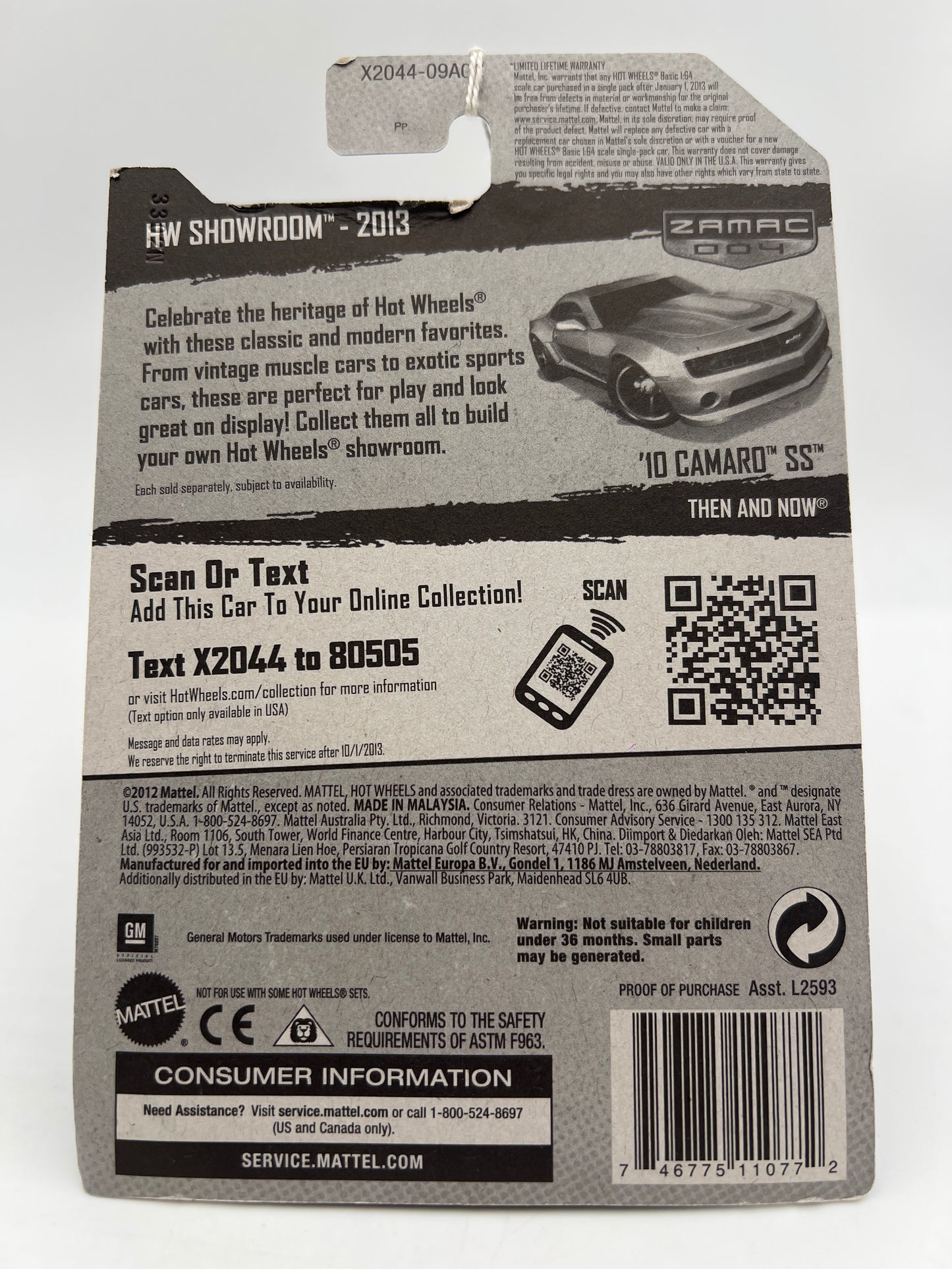 2013 Hot Wheels Walmart Exclusive Zamac 4 #226 10 Camaro SS 146H