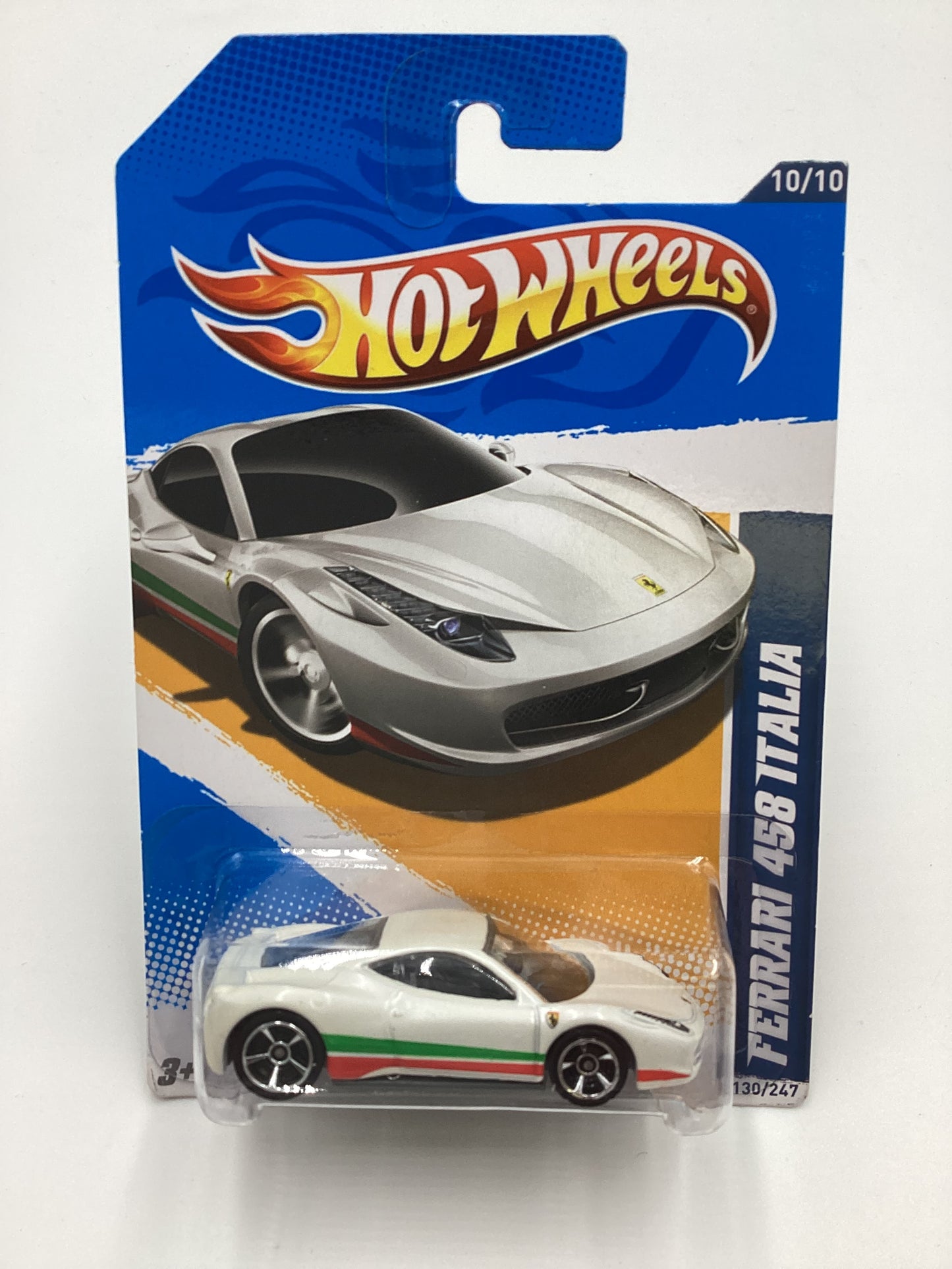 2012 Hot wheels #130 Ferrari 458 Italia White SR with protector