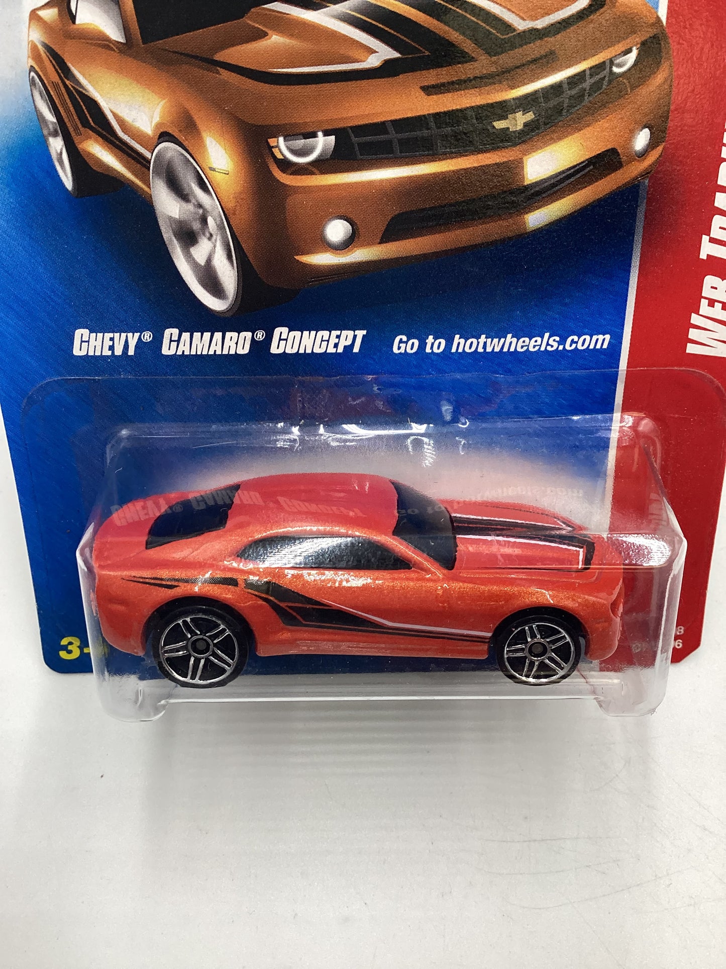 2008 Hot Wheels Web Trading Cars #77 Chevy Camaro Concept Orange 5F