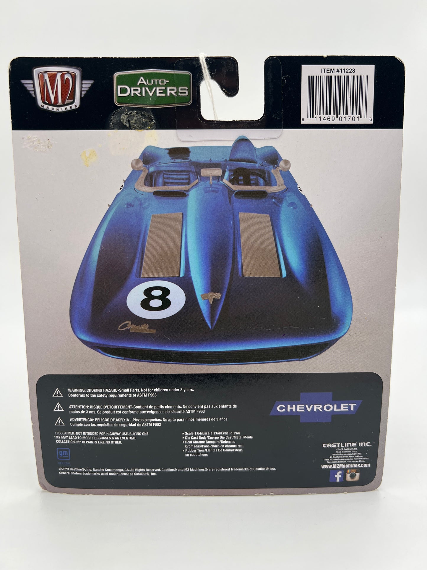 M2 Machines Auto Drivers 1959 Chevrolet Corvette XP-86 Blue R97 189D