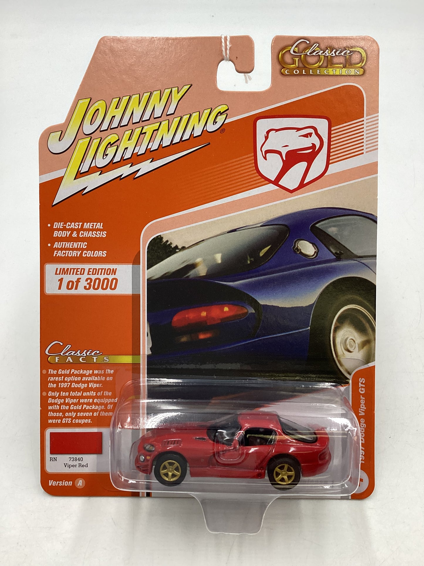 Johnny Lightning Classic Gold Collection Dodge Red 1997 Dodge Viper GTS 227G