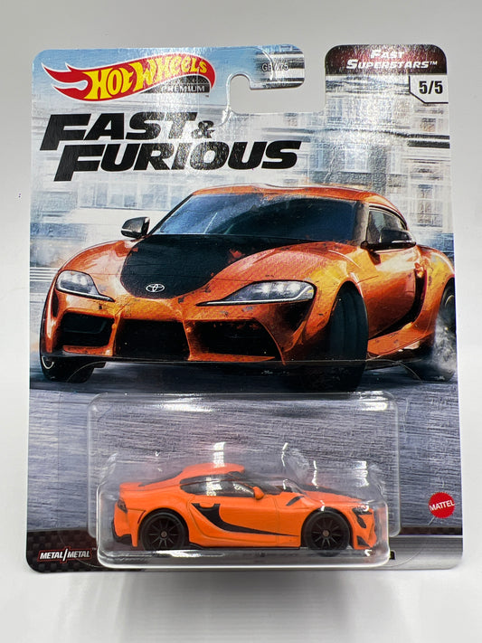 Hot Wheels Premium Fast & Furious Fast Superstars #5 Toyota GR Supra Orange creased corner 247G