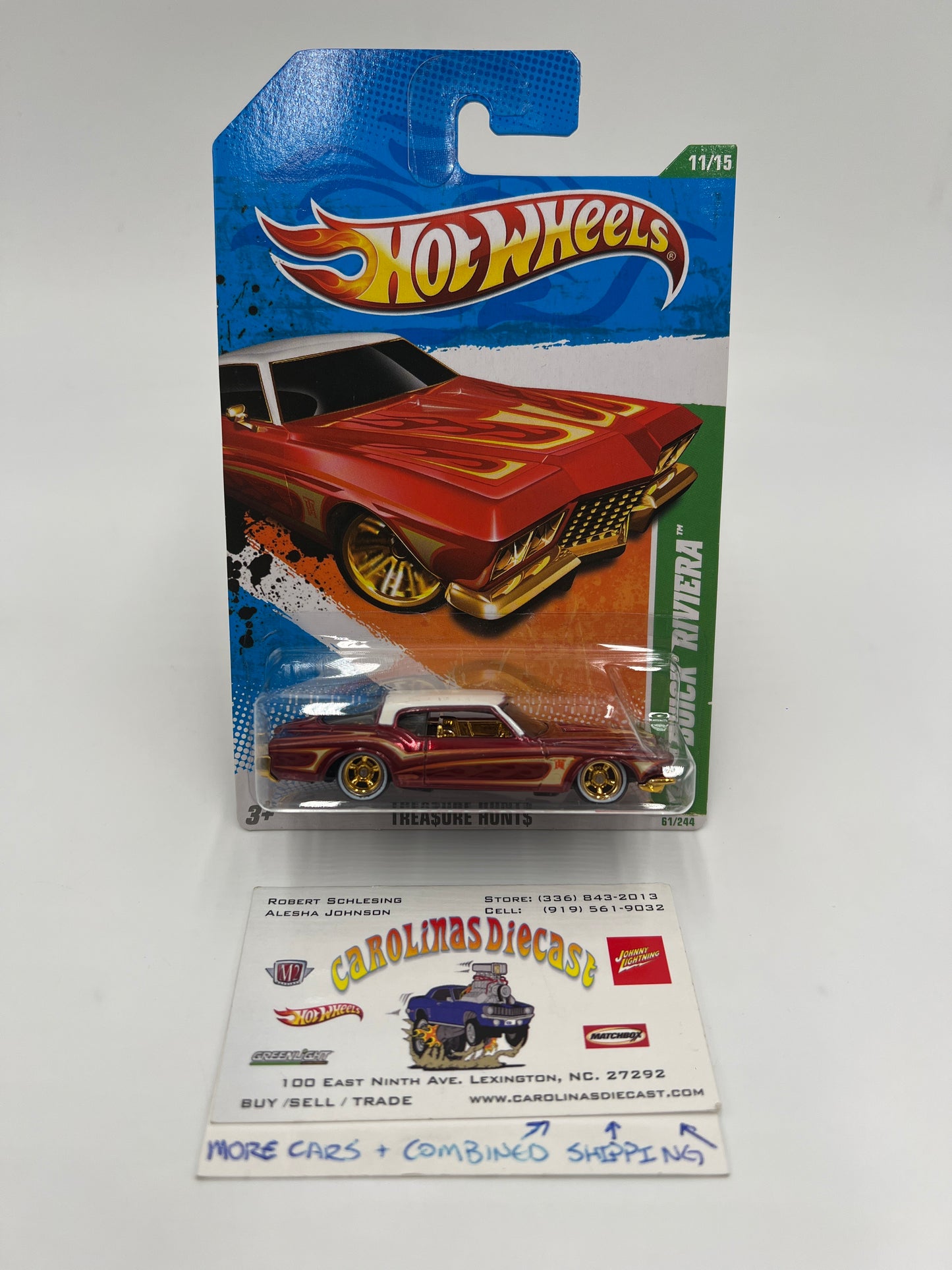 2011 Hot Wheels Super Treasure Hunt #61 1971 Buick Riviera Red W/Protector