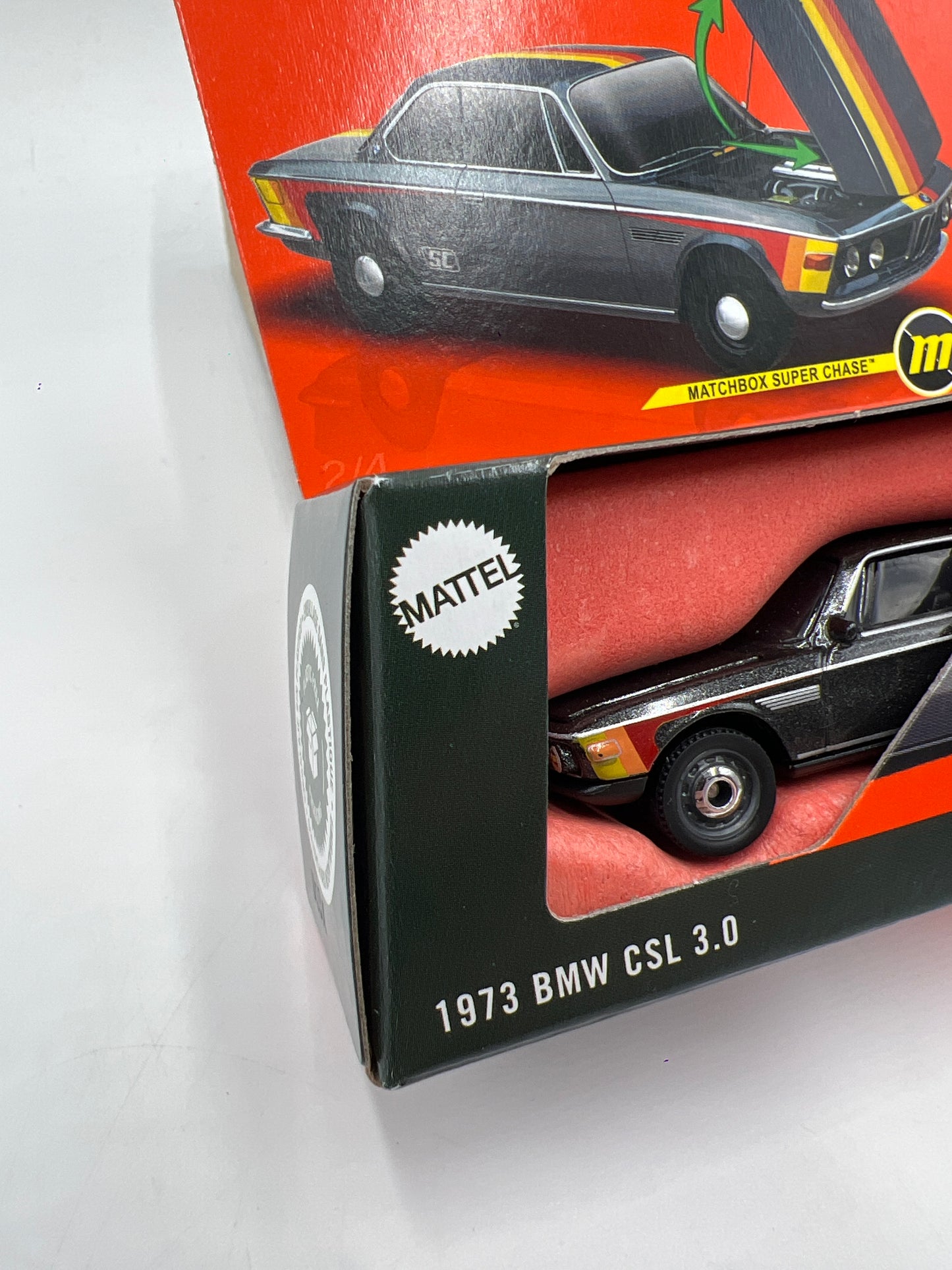 2025 Matchbox Moving Parts Super Chase #2 1973 BMW CSL 3.0 Black W/Protector