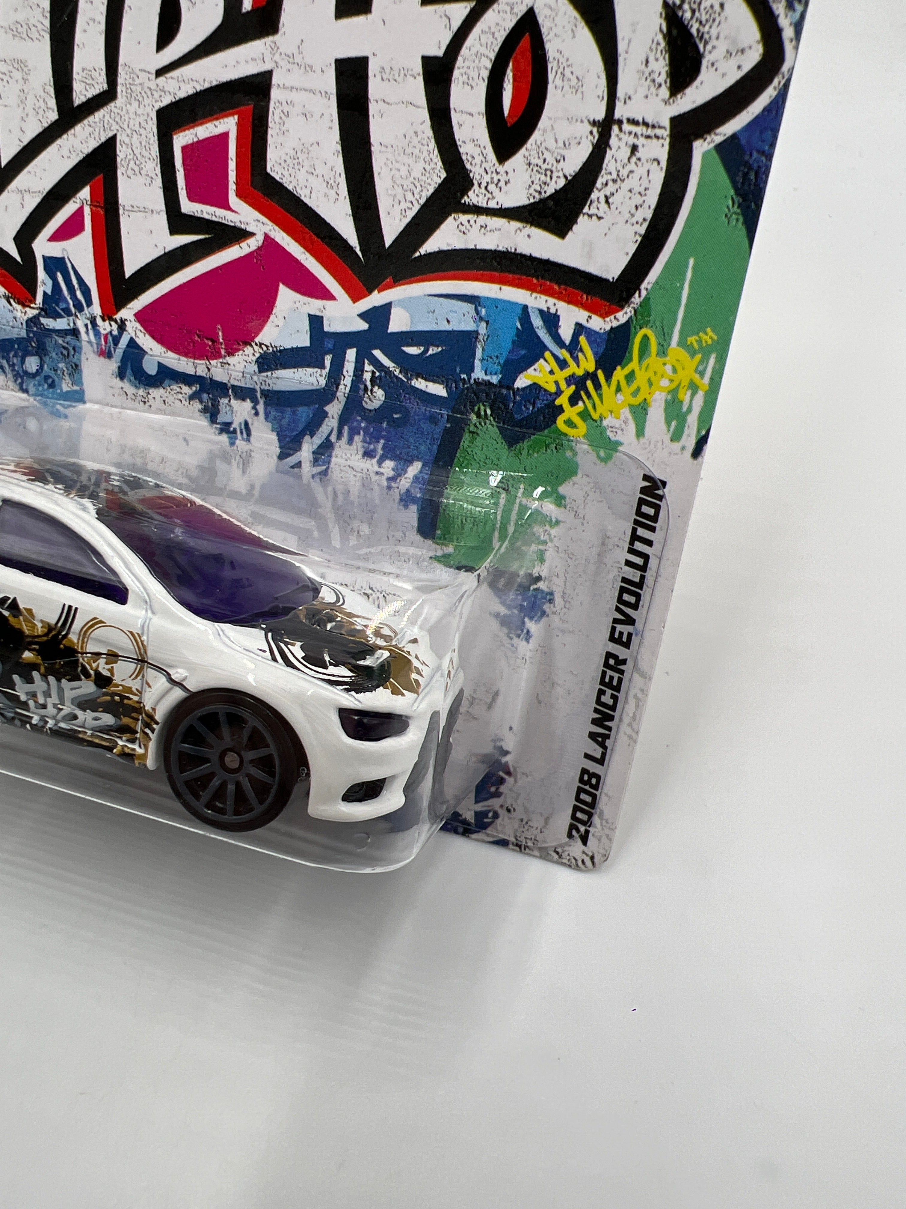 2013 Hot Wheels Jukebox Hip Hop #30 2008 Lancer Evolution White SR