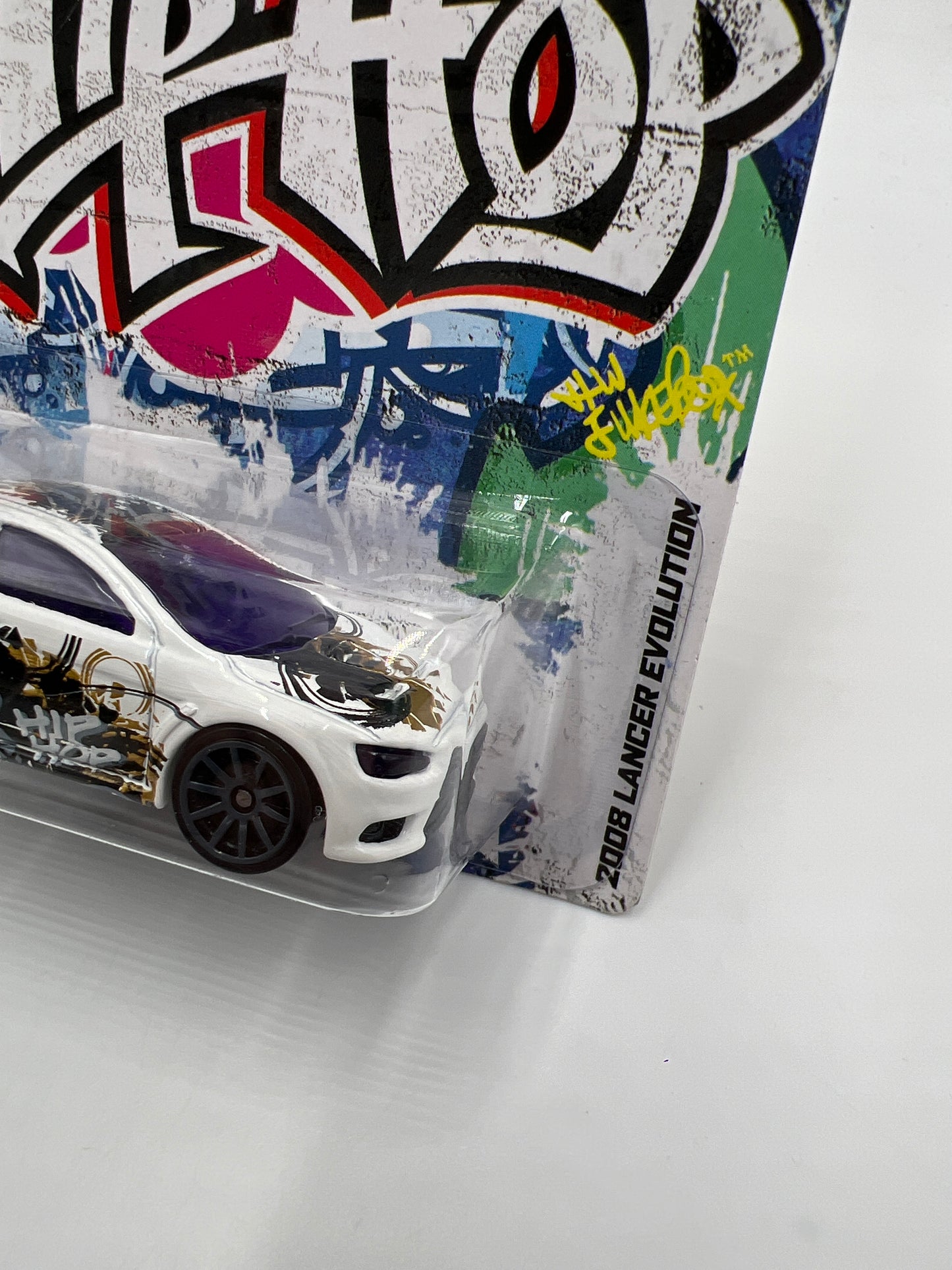 2013 Hot Wheels Jukebox Hip Hop #30 2008 Lancer Evolution White SR