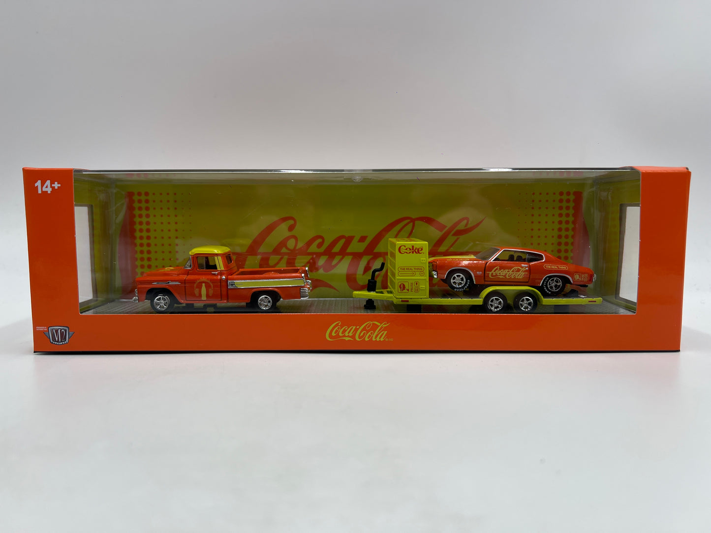 M2 Machines Auto Haulers TW43 Coca Cola 1958 Chevrolet Apache Cameo Truck & 1970 Chevelle SS 454
