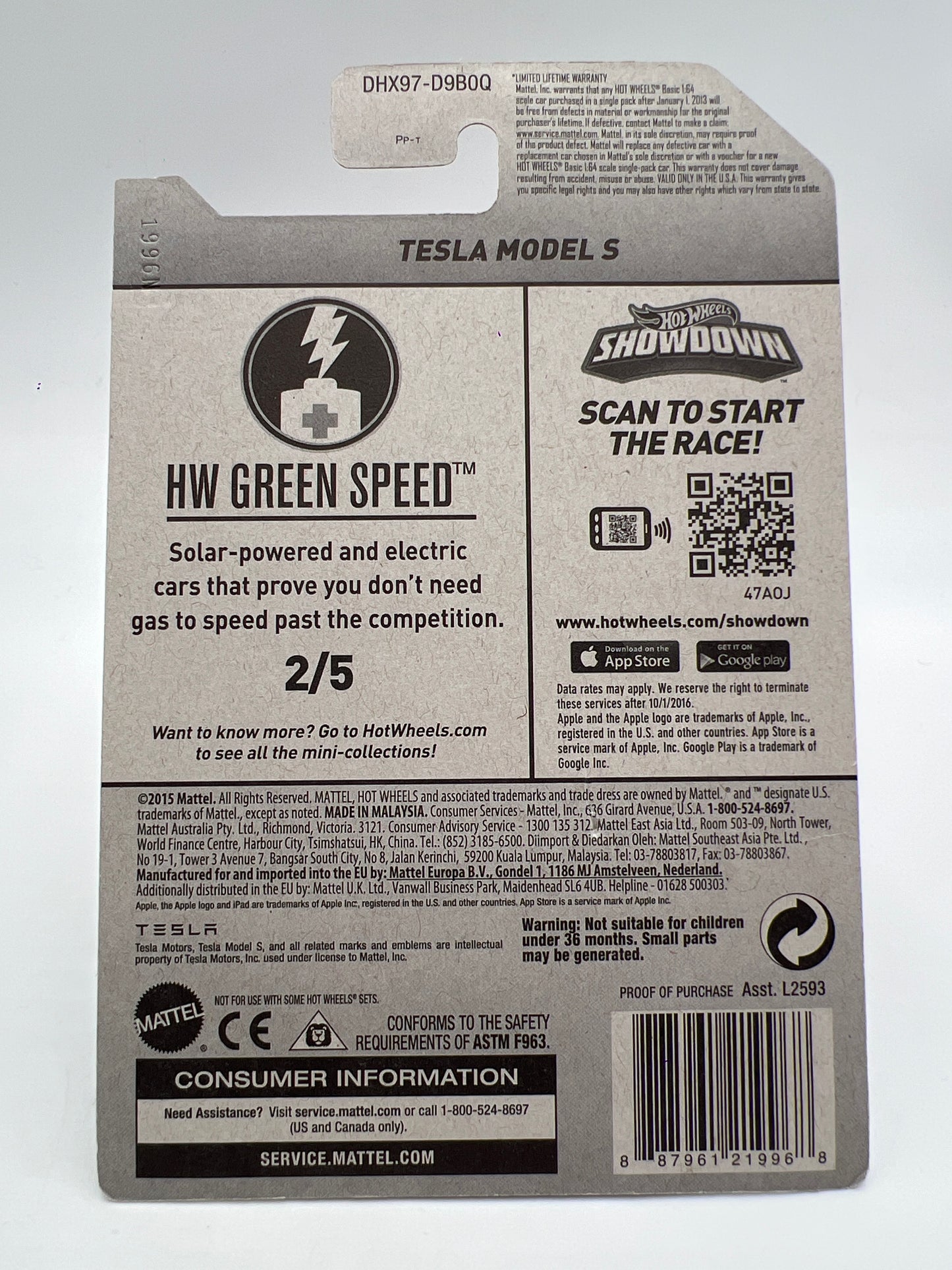 2016 Hot Wheels Factory Sealed Walmart Zamac #242 Tesla Model S W/Protector
