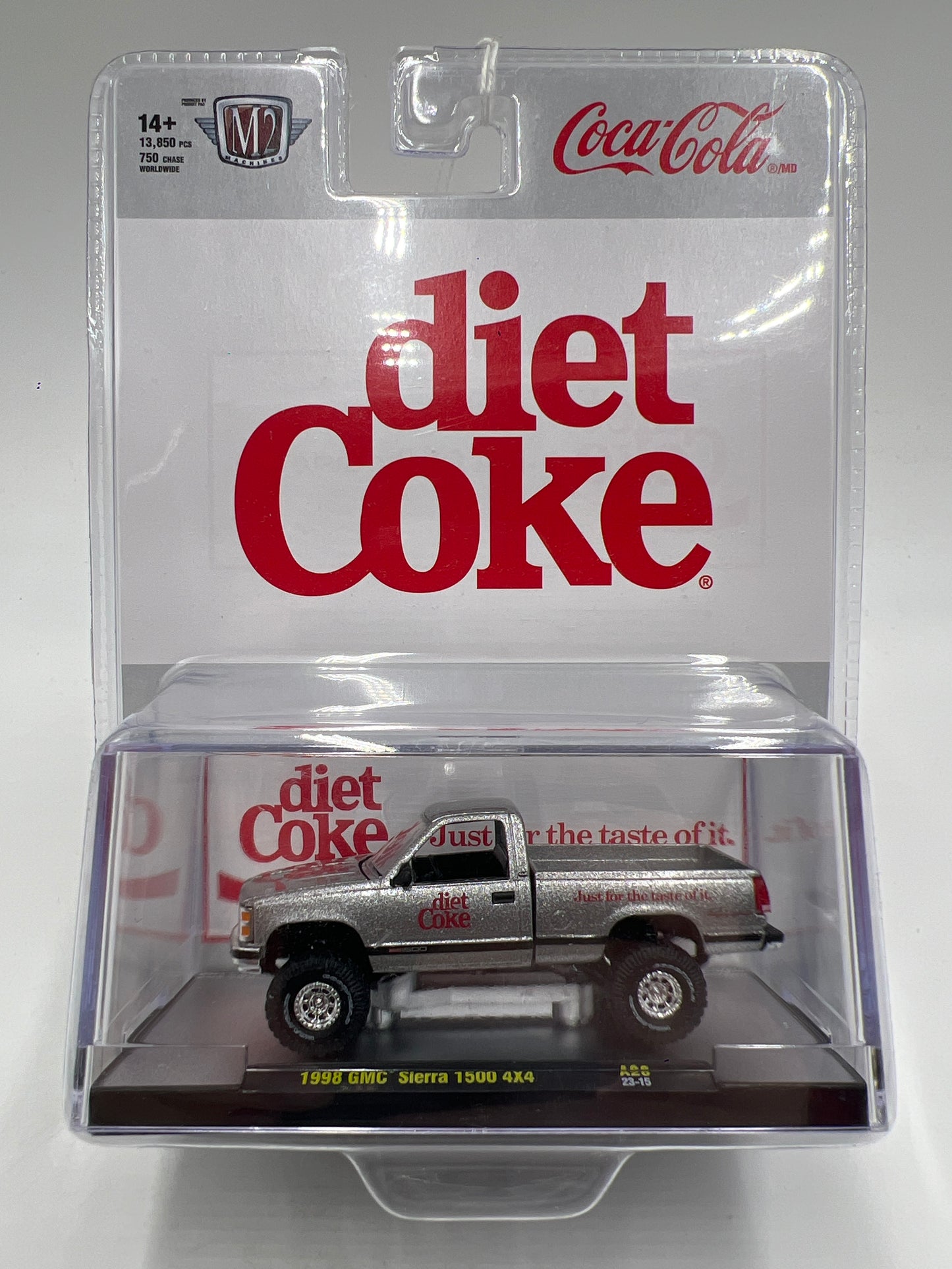 M2 Machines Diet Coke A28 1998 GMC Sierra Grande 1500 4x4 Silver 201D