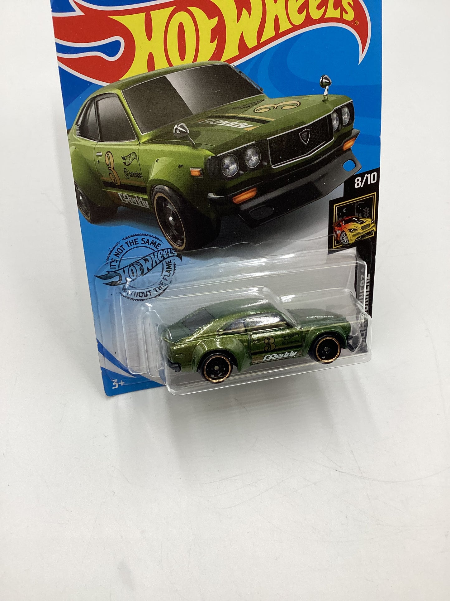 2020 Hot wheels Nightburnerz #243 91 Mazda RX-3 Green 87C