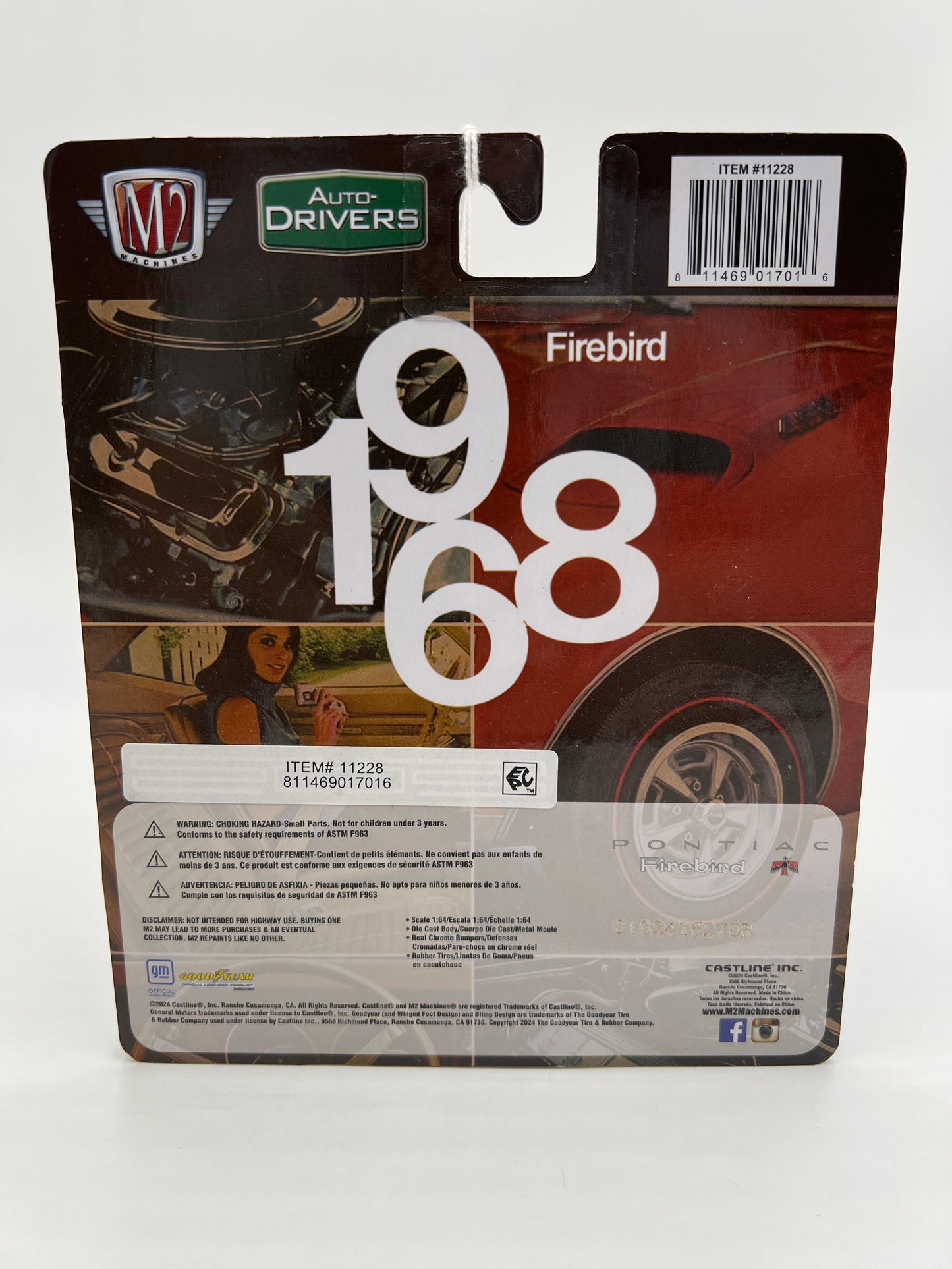 M2 Machines Auto-Drivers 1968 Pontiac Firebird 400 H.O. R110 188Q