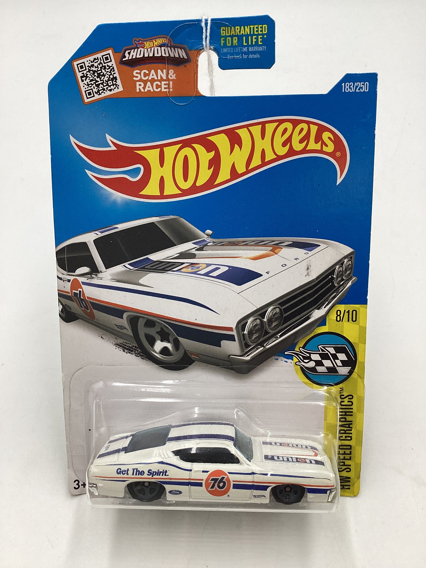 2016 Hot Wheels #183 Speed Graphics 69 Ford Torino Talladega White 31D