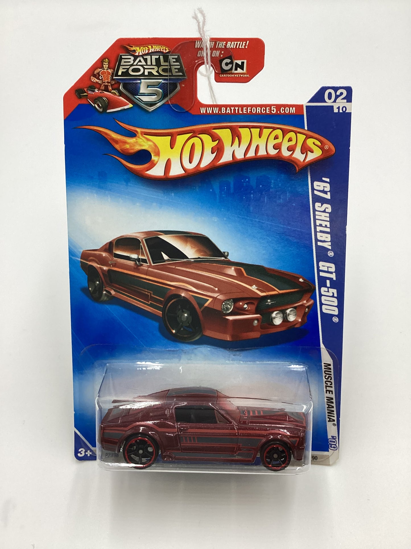 2009 Hot Wheels #078 67 Shelby GT-500 Maroon Battle Force 5 Card 25D