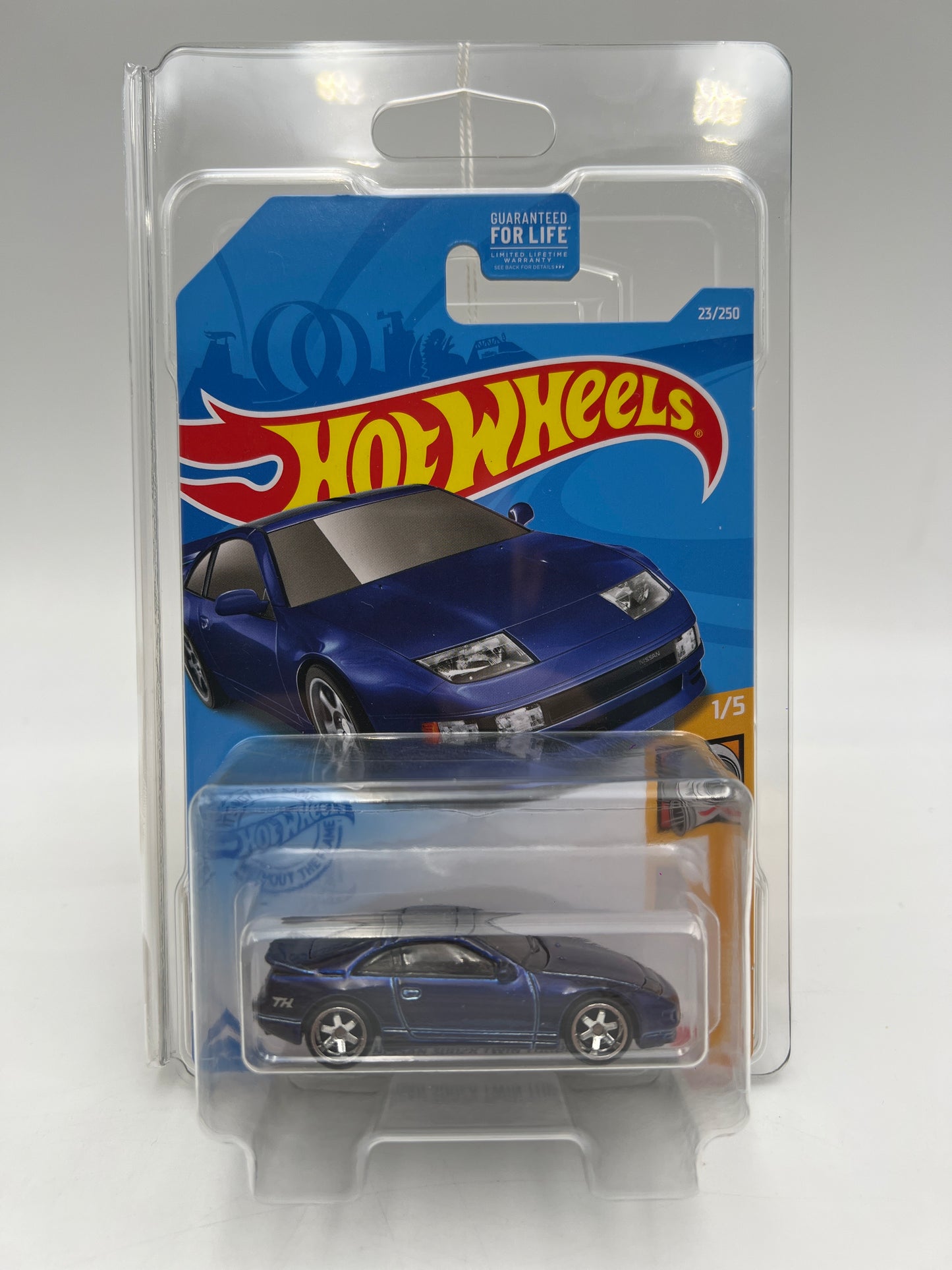 2021 Hot Wheels Super Treasure Hunt #23 Nissan 300ZX Twin Turbo Blue W/Protector