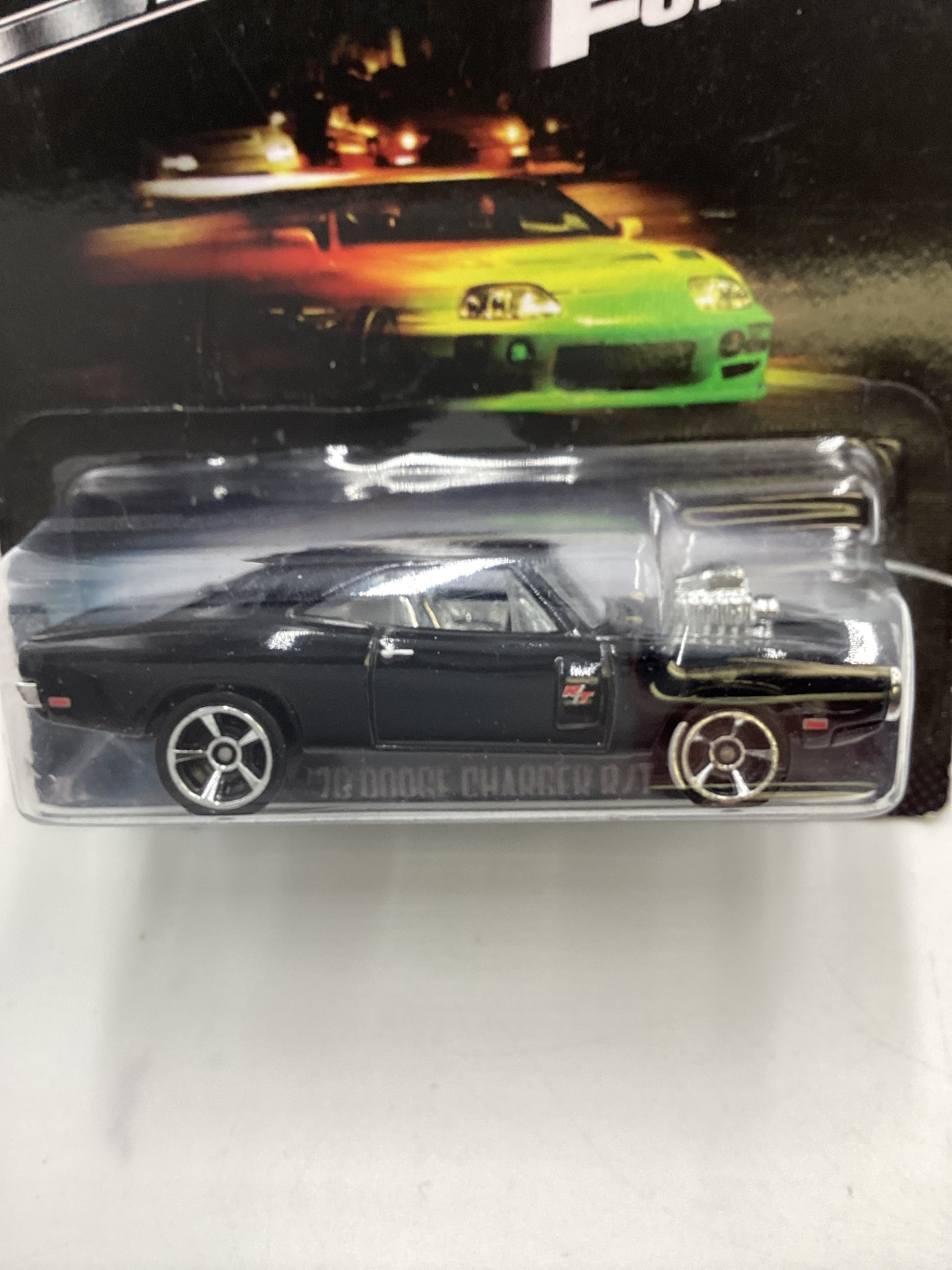 2013 Hot Wheels Fast and Furious #1 70 Dodge Charger R/T Black. Card Not Perfect 72F