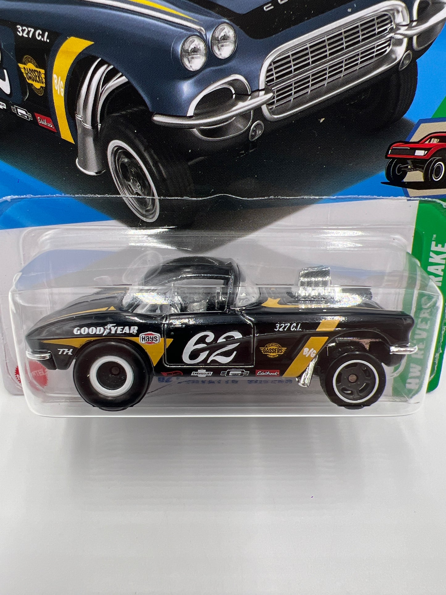 2025 Hot Wheels J Case Super Treasure Hunt #182 62 Corvette Gasser W/Protector