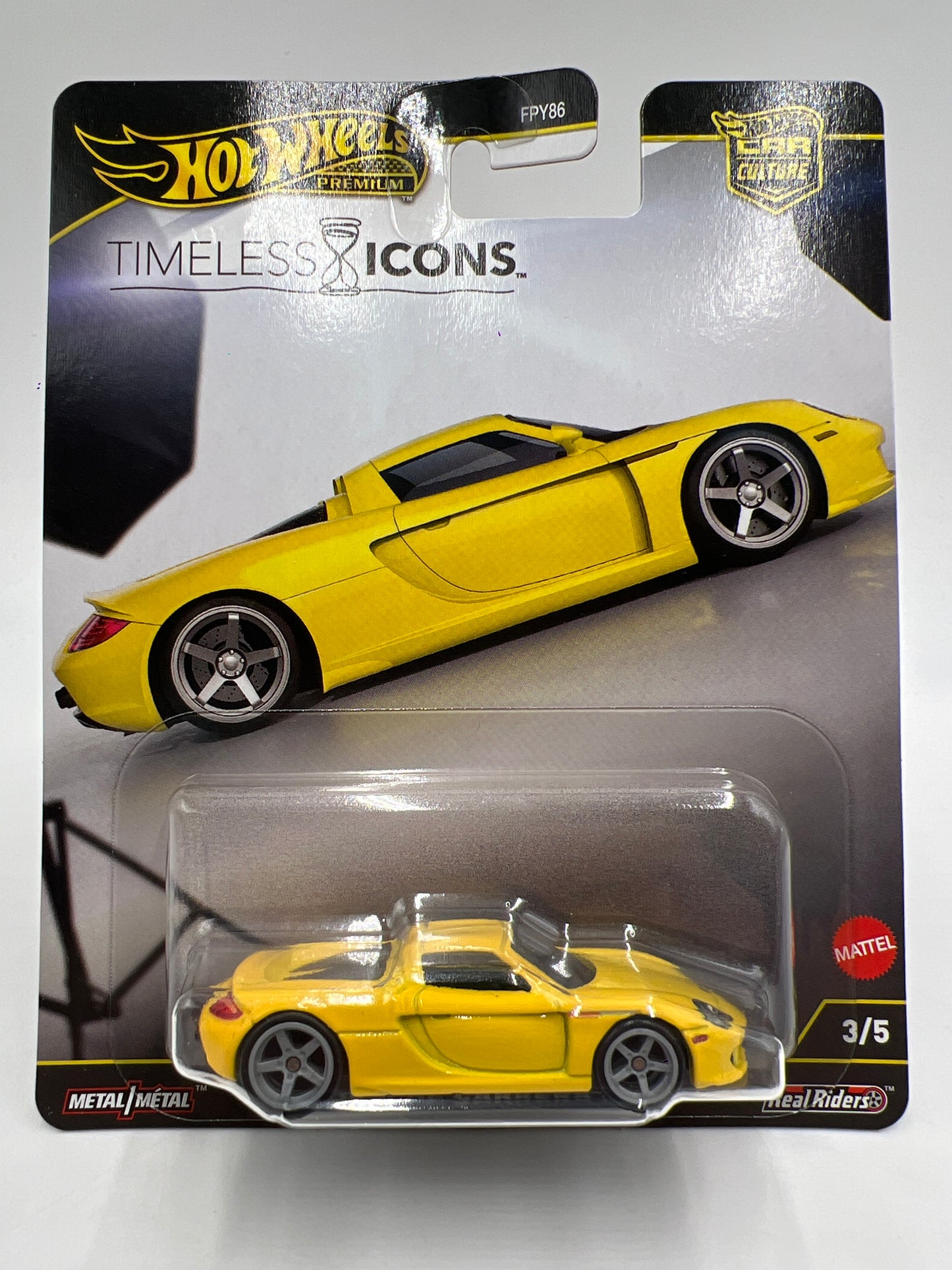 Hot Wheels Premium Car Culture Timeless Icons #3 Porsche Carrera GT Yellow 252i