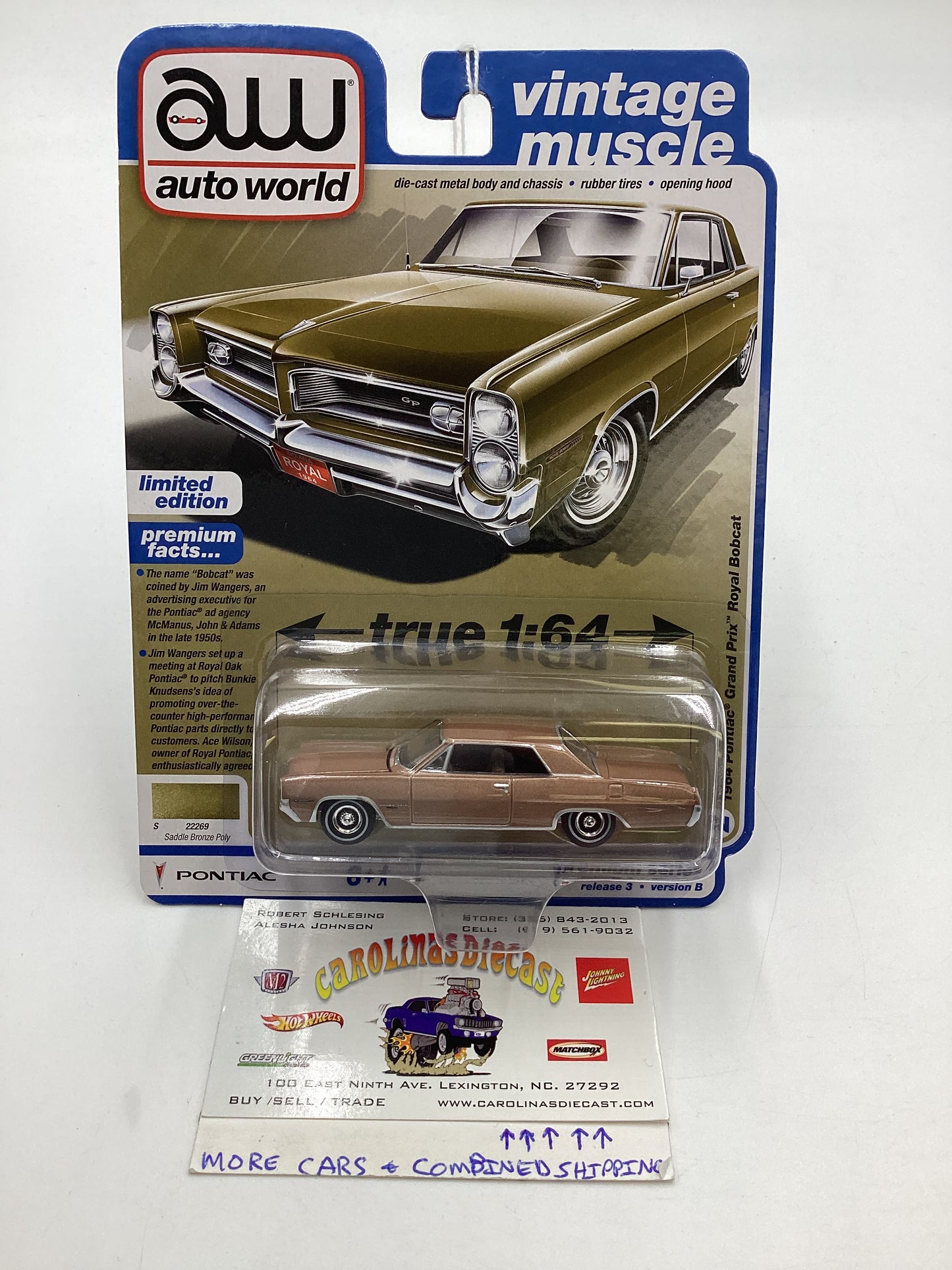 Auto World Vintage Muscle Release 3 Version B 1964 Pontiac Grand Prix Royal Bobcat Bronze 183F