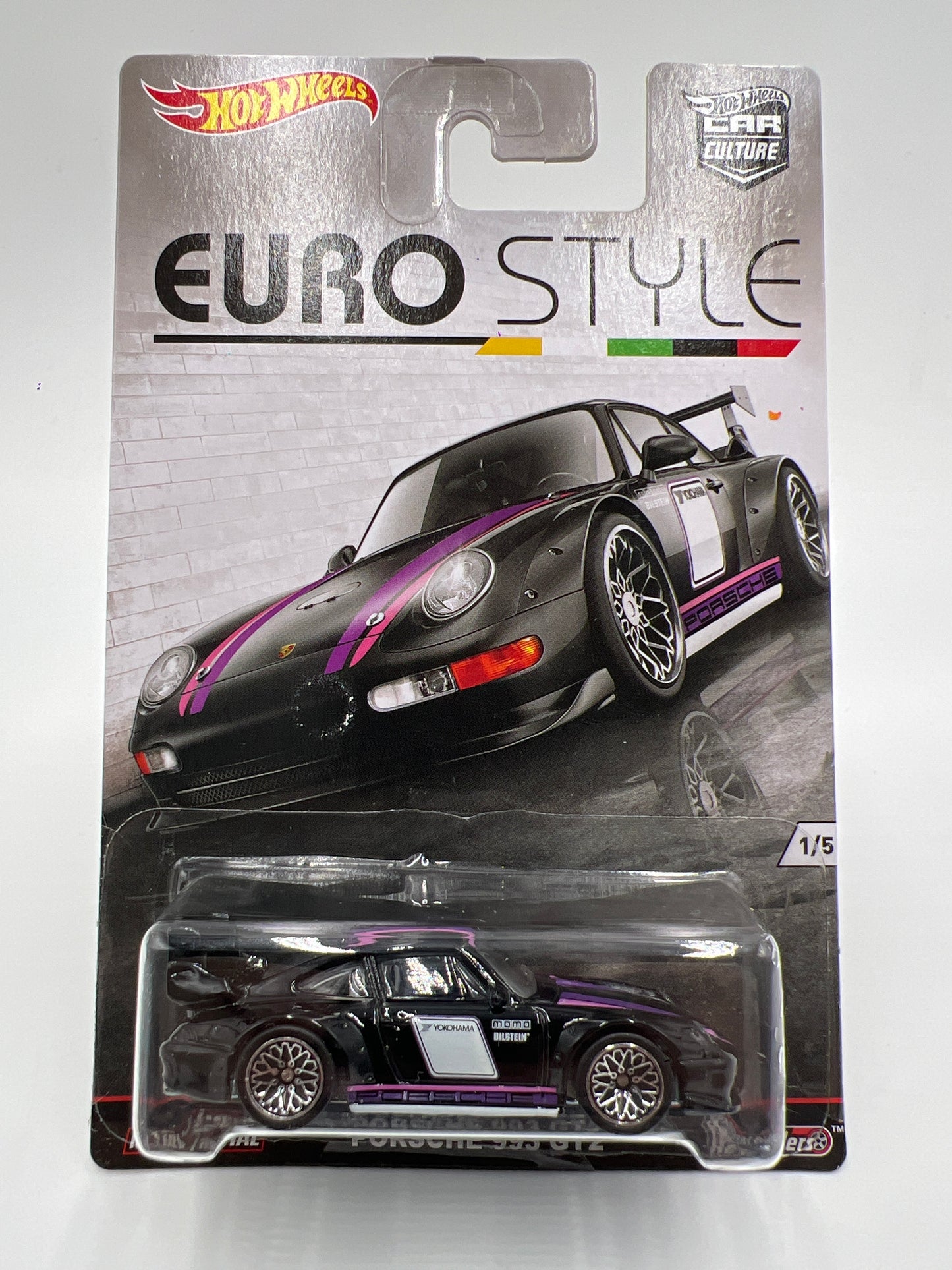 Hot Wheels Car Culture Euro Style #1 Porsche 993 GT2 Black W/Protector