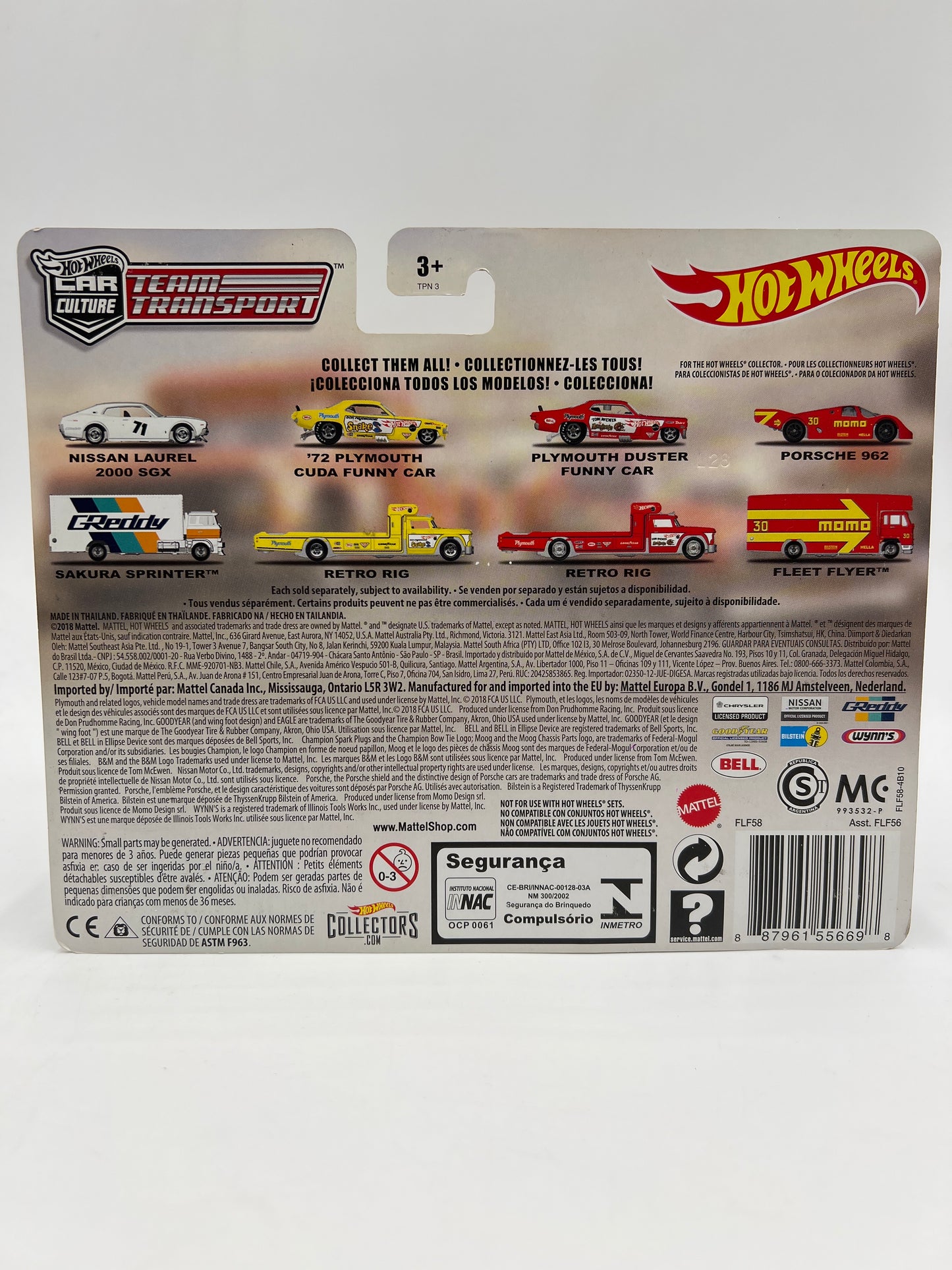 Hot Wheels Car Culture Team Transport #5 Plymouth Duster Funny Car Mongoose & Retro Rig W/Protector