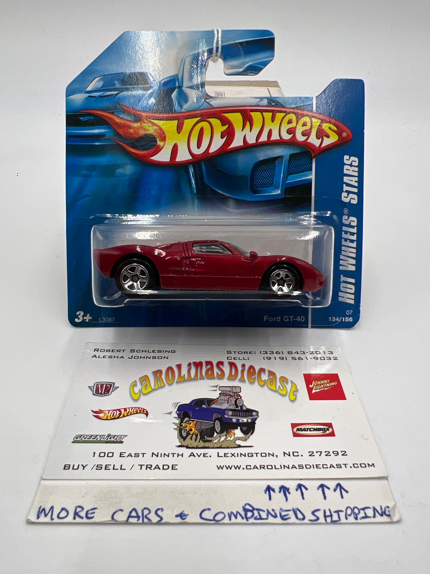 2007 Hot Wheels Stars #134 Short Card Ford GT-40 Red 24A