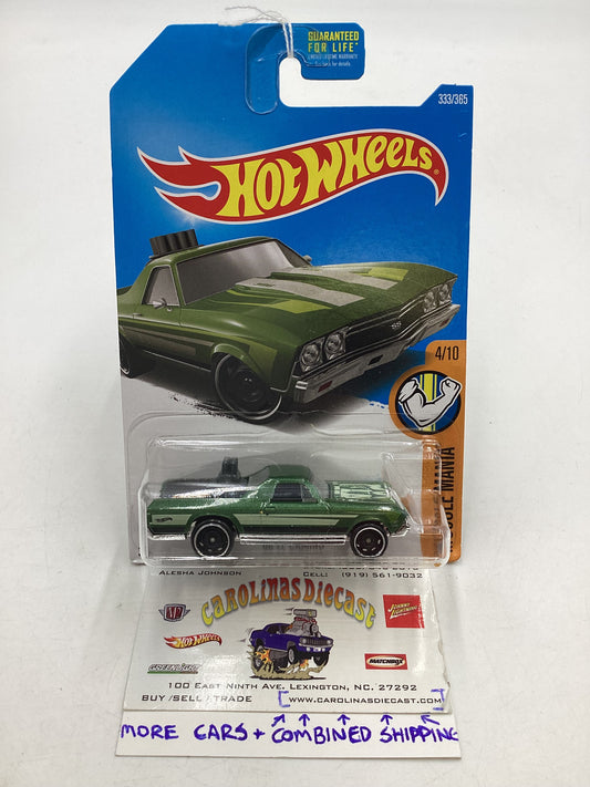 2017 Hot Wheels #333 68 El Camino Green 18E