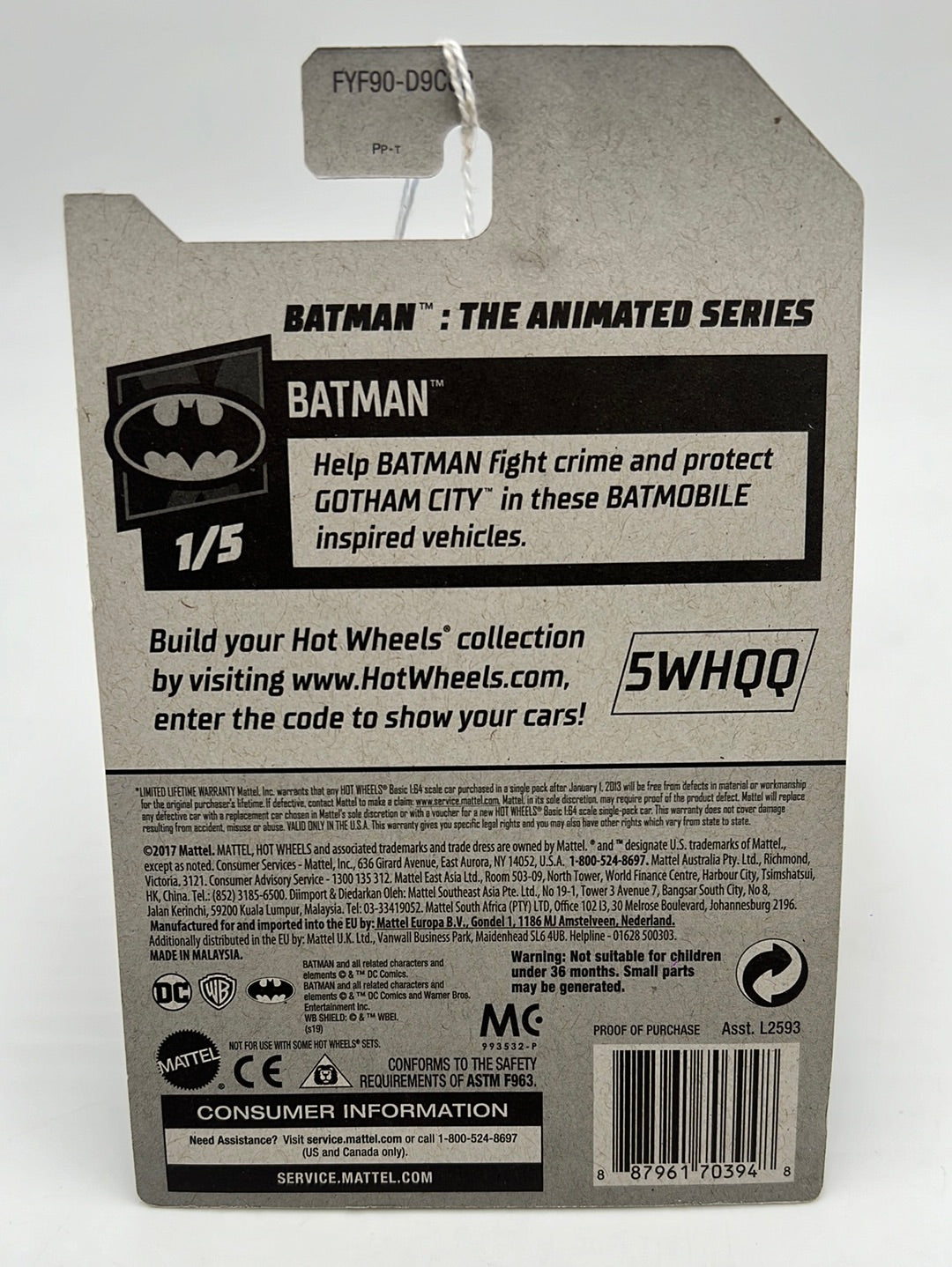 Hot Wheels 2019 Treasure Hunt Batman : The Animated Series #241 276E