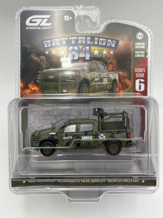 Greenlight Battalion 64 Series 6 2021 Chevrolet Silverado LT Trail Boss Z71 Mexican Military