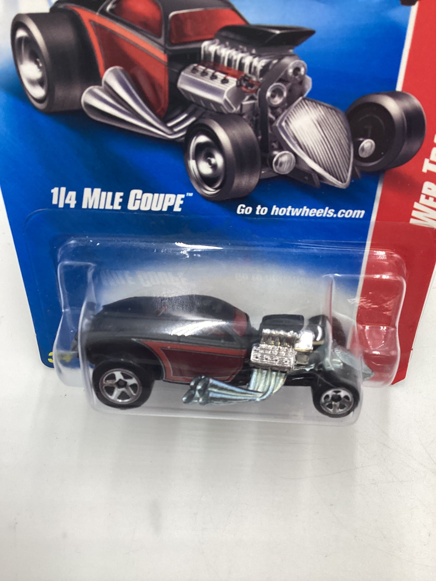 2008 Hot Wheels Web Trading Cars #90 1/4 Mile Coupe Black/Red EE4