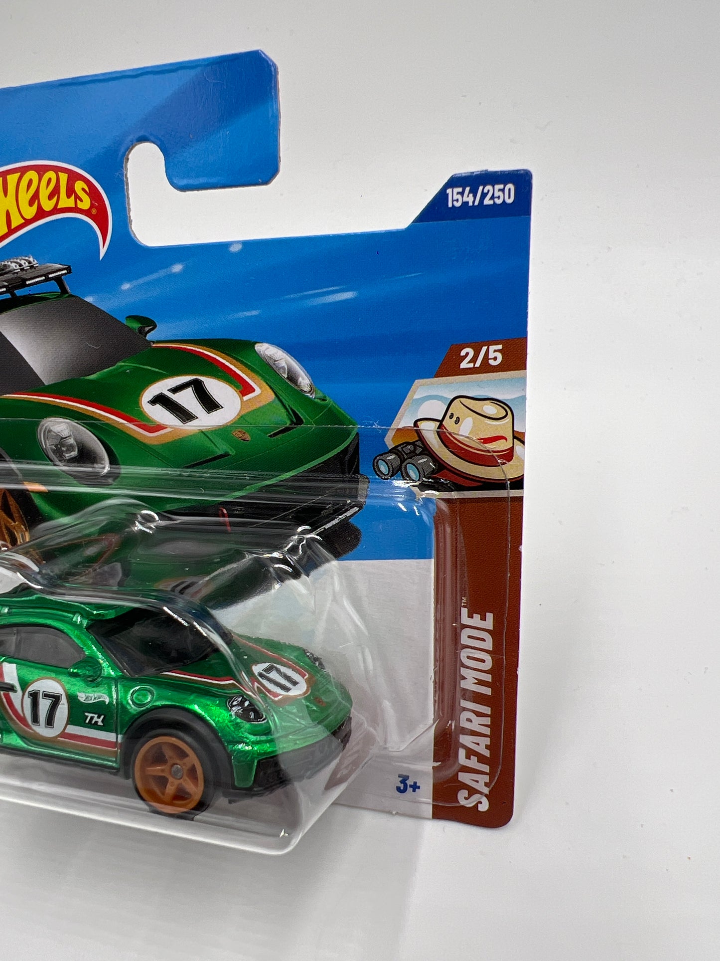 2025 Hot Wheels Short Card Super Treasure Hunt #154 Porsche 911 Rallye Green W/Protector