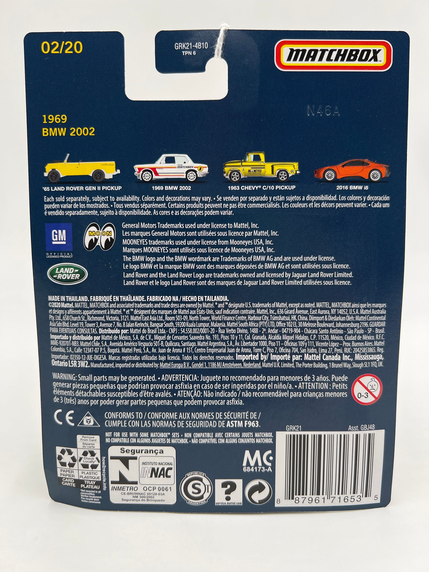 Matchbox Collectors #2 1969 BMW 2002 White 173A