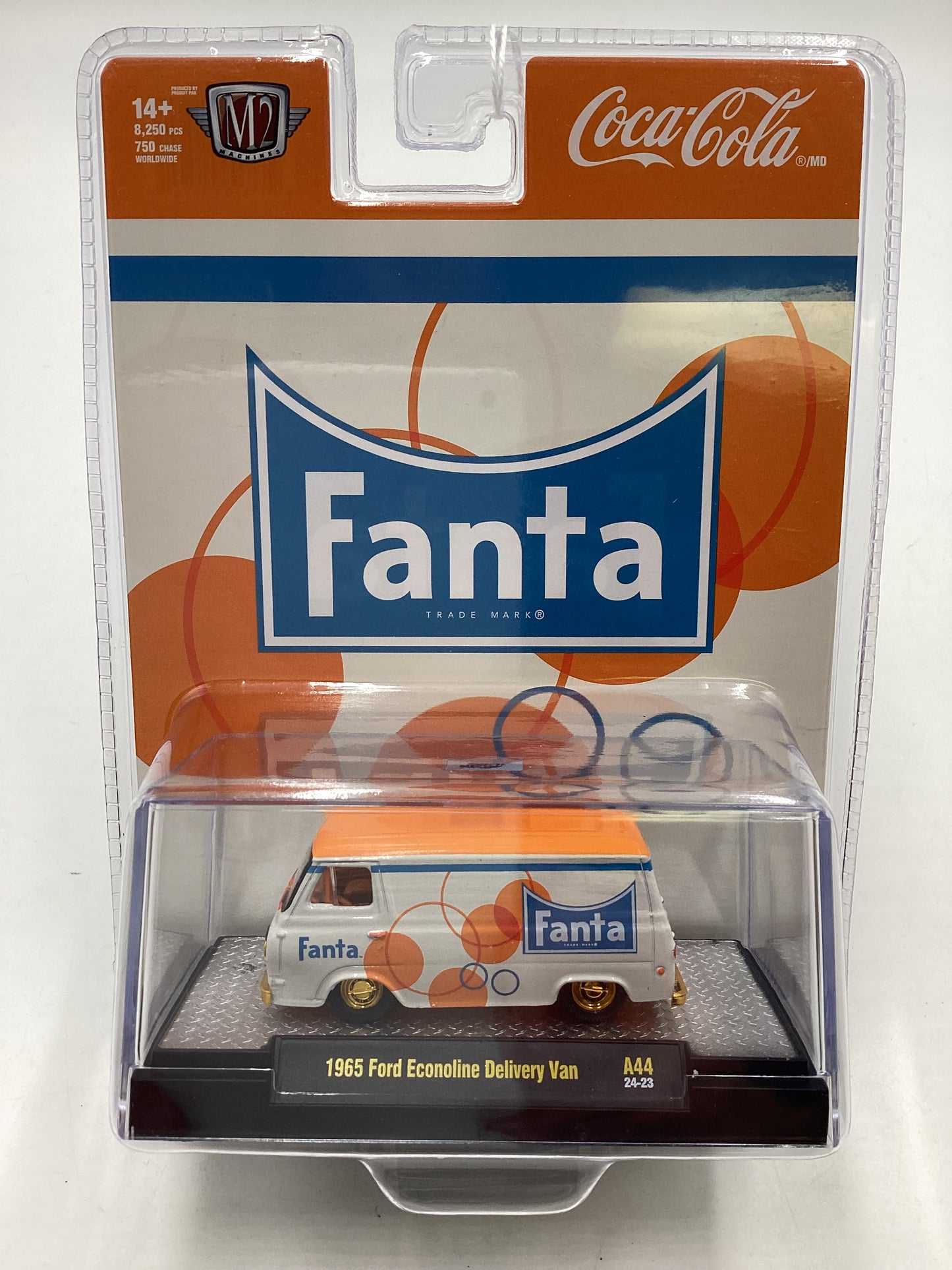 2024 M2 Machines Fanta Chase 1965 Ford Econoline Delivery Van A44