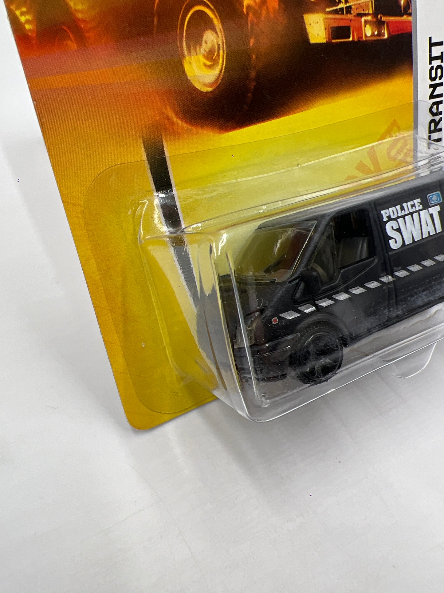Matchbox Emergency #72 Ford Transit SWAT Black Blister Not Perfect