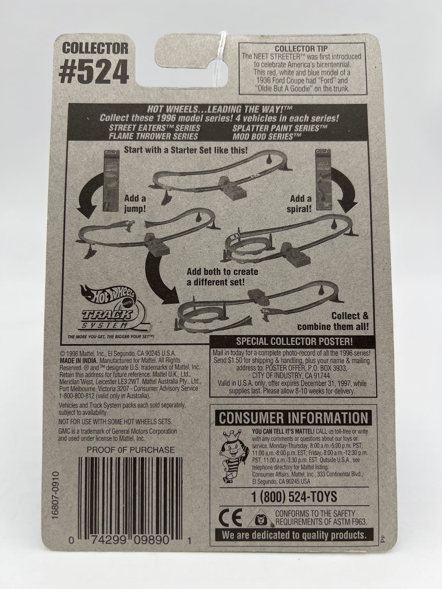 1996 Hot Wheels BW Collector #524 GMC Motor Home Blue 60E