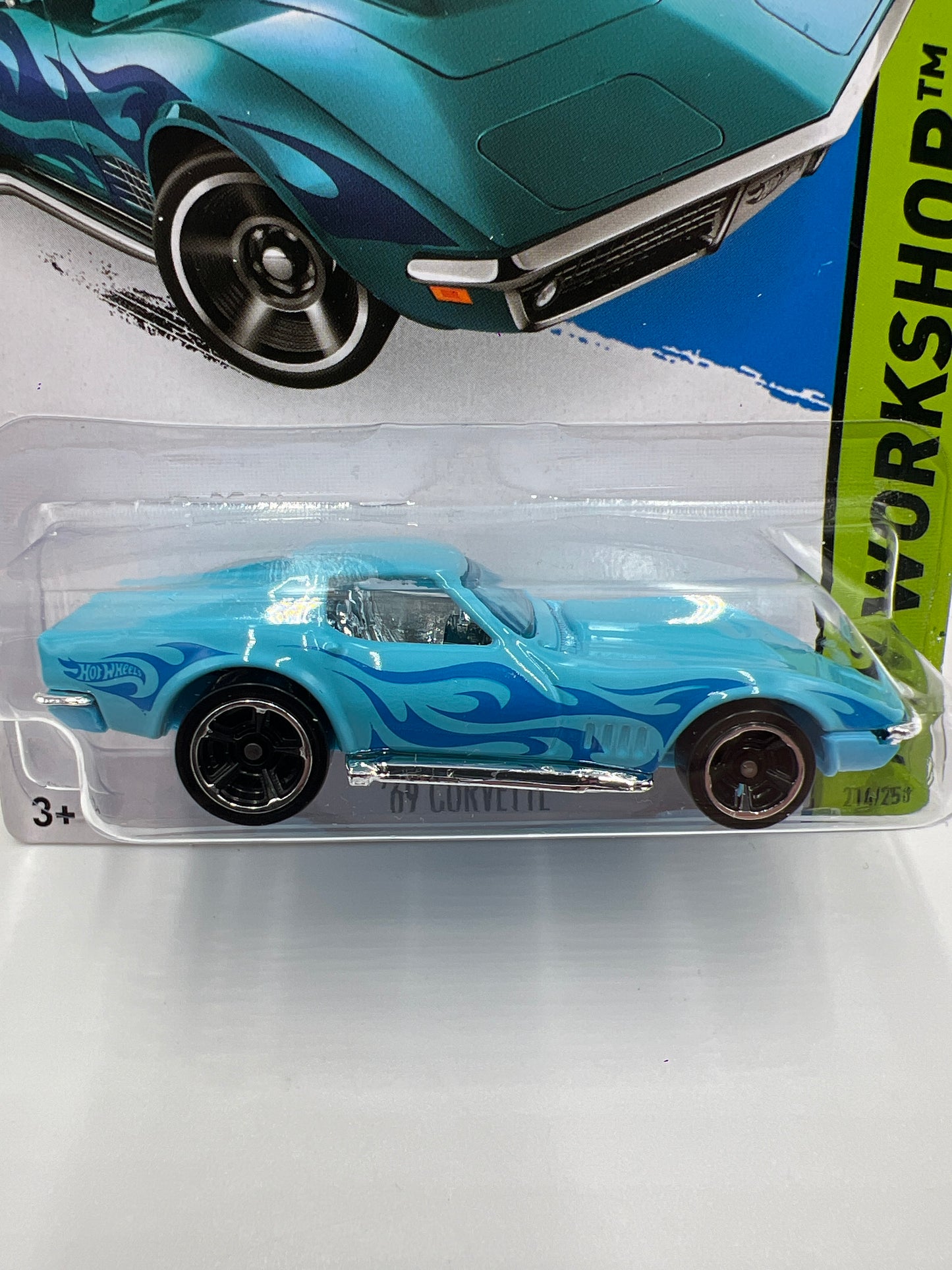 2014 Hot Wheels Kmart Exclusive Workshop #214 69 Corvette Light Blue 235F