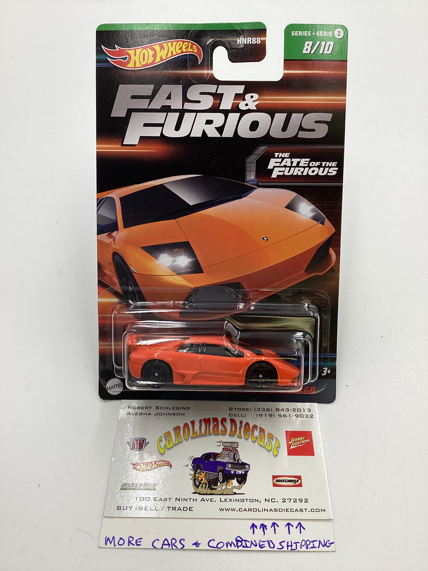 2023 Hot Wheels Fast and Furious Series 2 #8 Lamborghini Murcielago Orange W/Protector