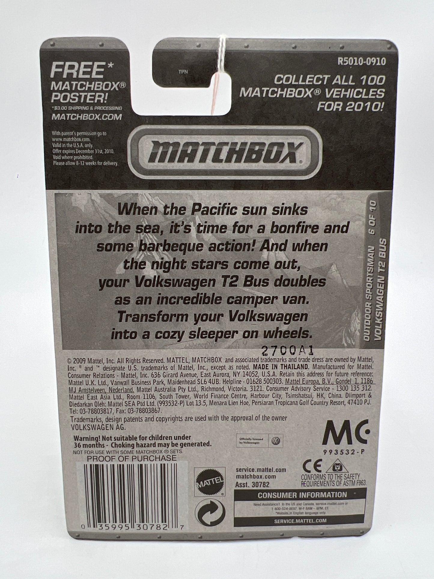 Matchbox Outdoor Sportsman #79 Volkswagen T2 Bus 216O