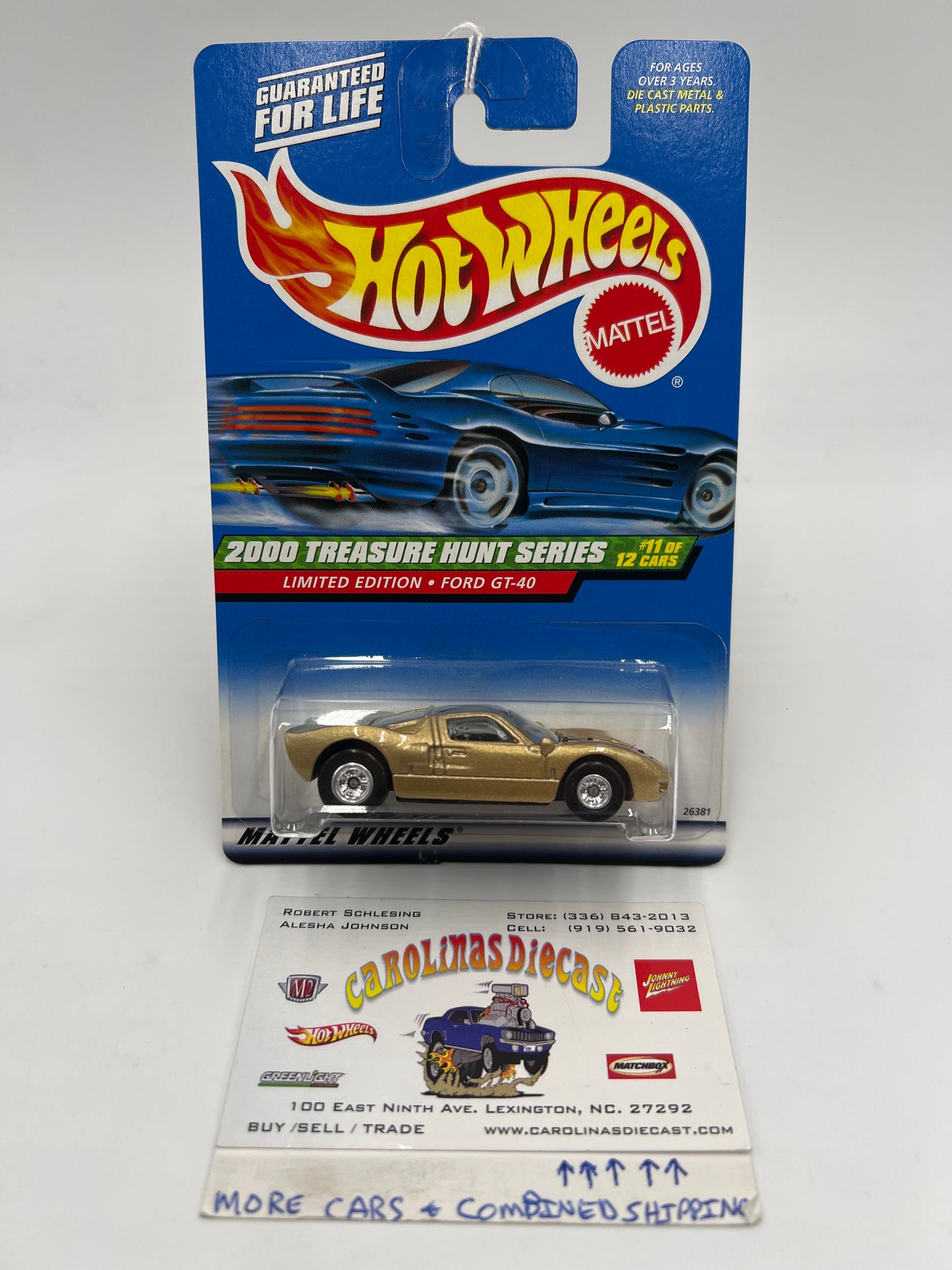 2000 Hot Wheels Treasure Hunt Real Riders #59 Ford GT-40 Gold 275A