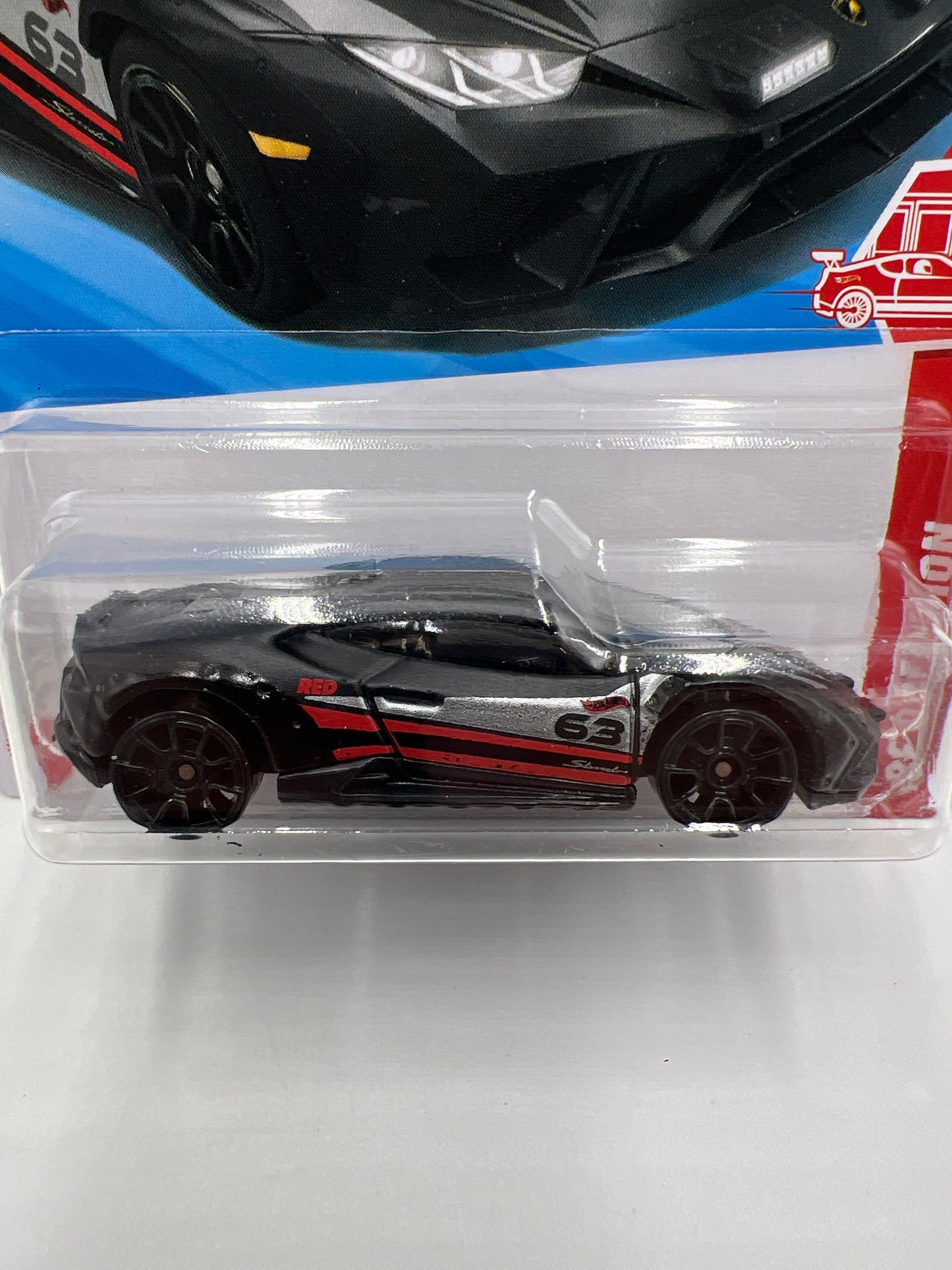 2025 Hot Wheels Target Exclusive Red Edition #41 Lamborghini Huracan Sterrato Black 149A