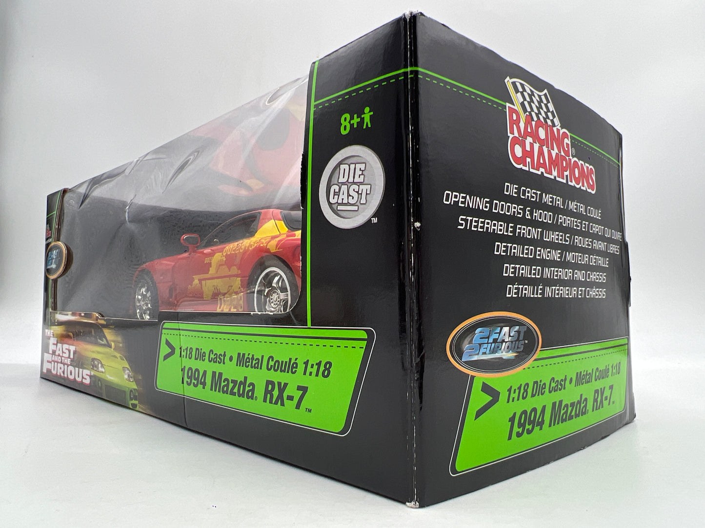 Racing Champions 1/18 Fast & Furious 1994 Mazda RX-7 Red VHTF Box Not Perfect