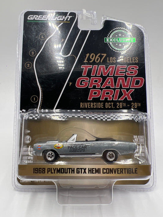 Greenlight Hobby Exclusive LA Times Grand Prix RAW CHASE 1968 Plymouth GTX Hemi Convertible Pace Car