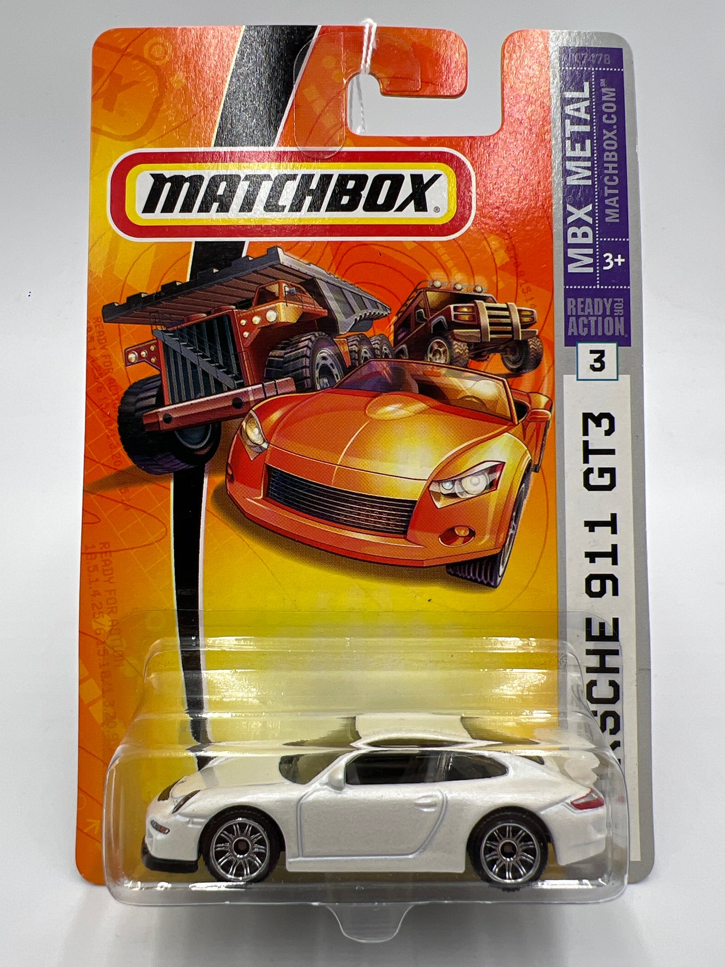 Matchbox MBX Metal #3 Porsche 911 GT3 White SR
