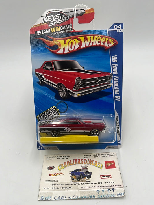 2010 Hot Wheels Muscle Mania ‘66 Ford Fairlane GT Red Walmart Exclusive Deora 2 Keychain 82/240 235E