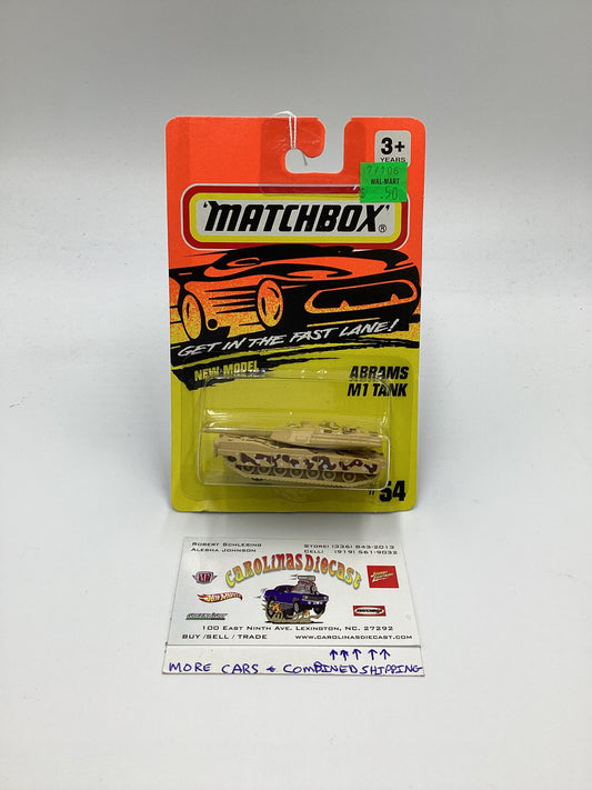 Matchbox New Model Get In The Fast Lane #54 Abrams M1 Tank 207F