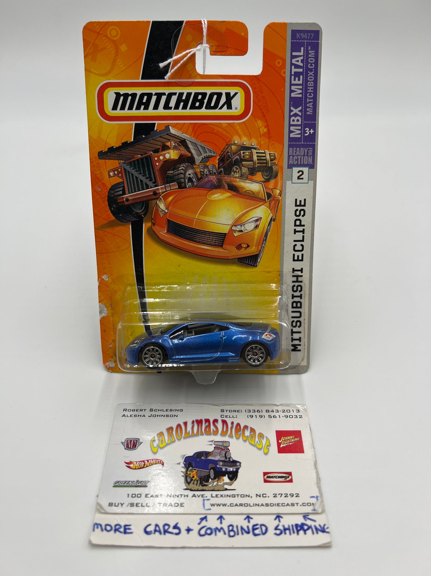 Matchbox MBX Metal #2 Mitsubishi Eclipse Blue Bad Card 207G