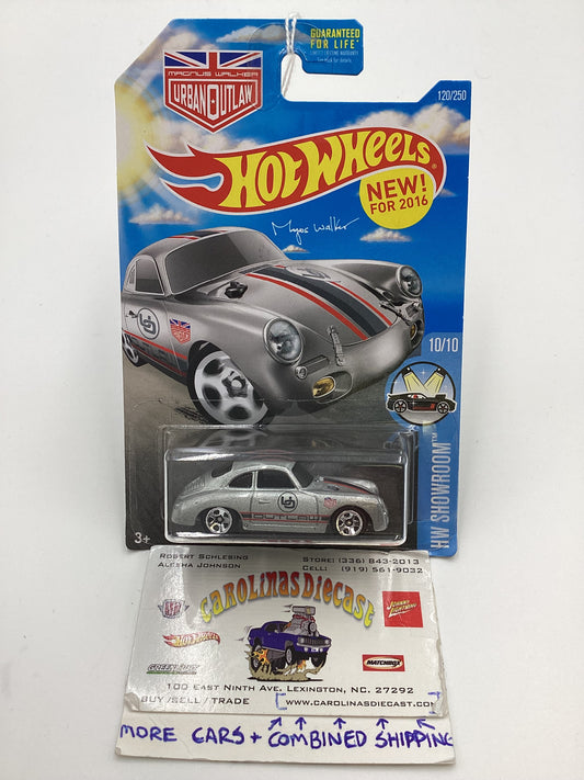 2016 Hot Wheels #120 Porsche 365A Outlaw Silver Target Spring Card