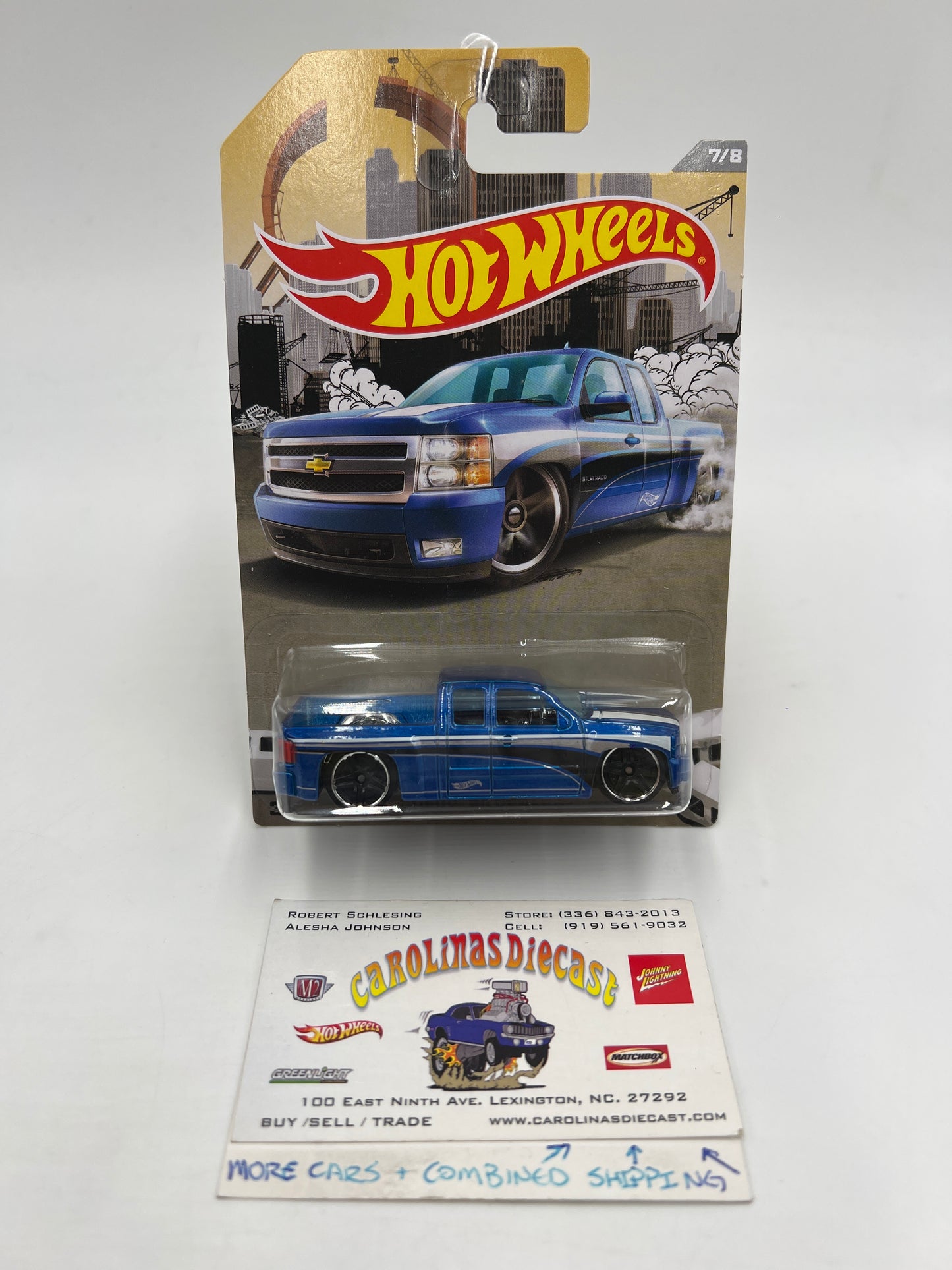 2016 Hot Wheels Walmart Exclusive Rad Trucks #7 Chevy Silverado Blue 161J