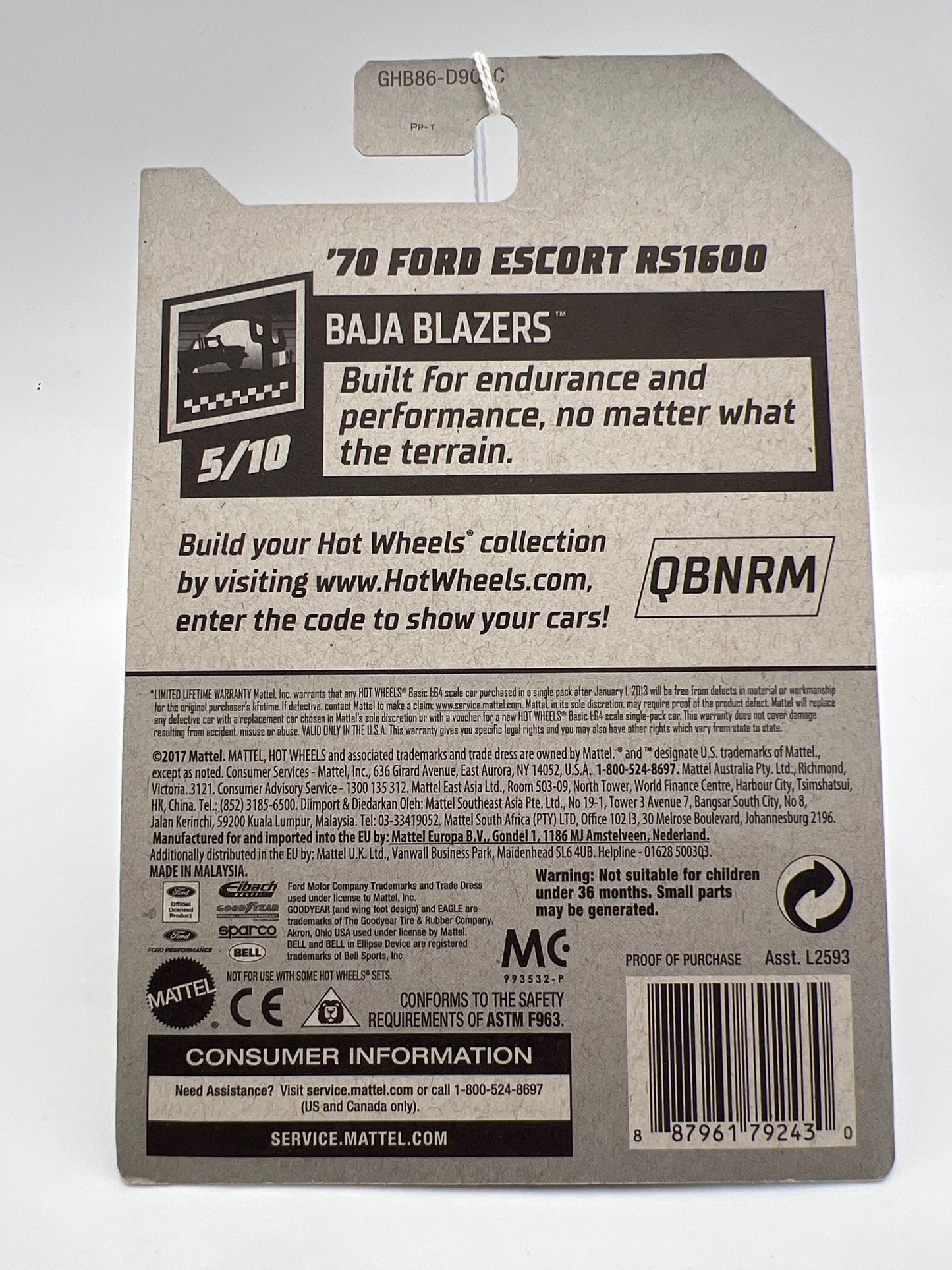 2020 Hot Wheels Baja Blazers #52 70 Ford Escort RS1600 Orange 34C