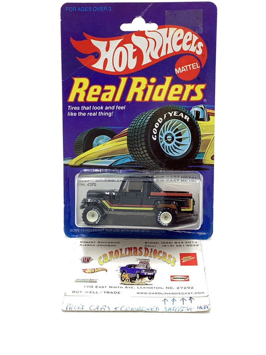 Hot Wheels Real Riders Jeep Scrambler white hubs with protector